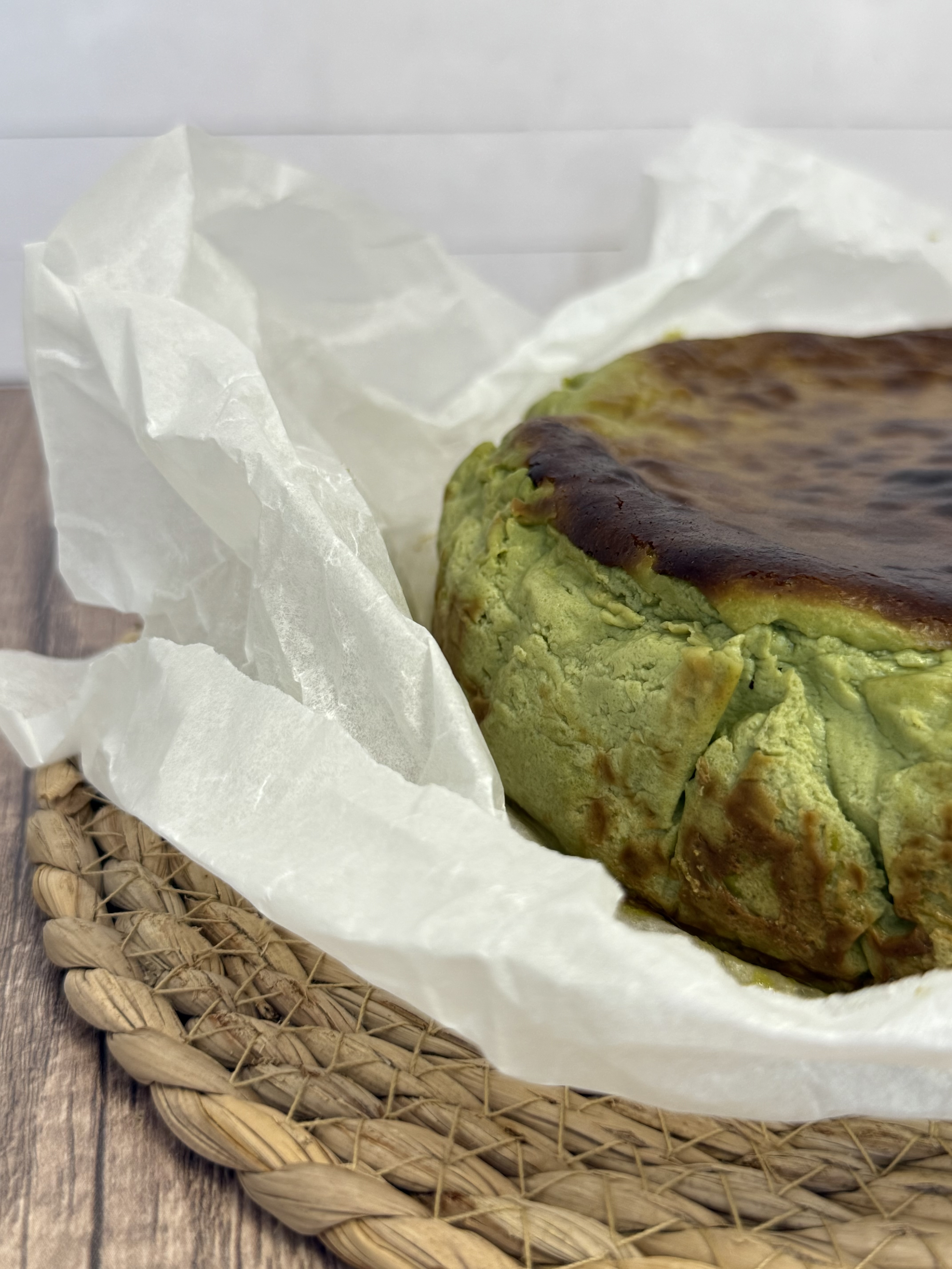 Matcha Basque Burnt Cheesecake (Gluten- Free)