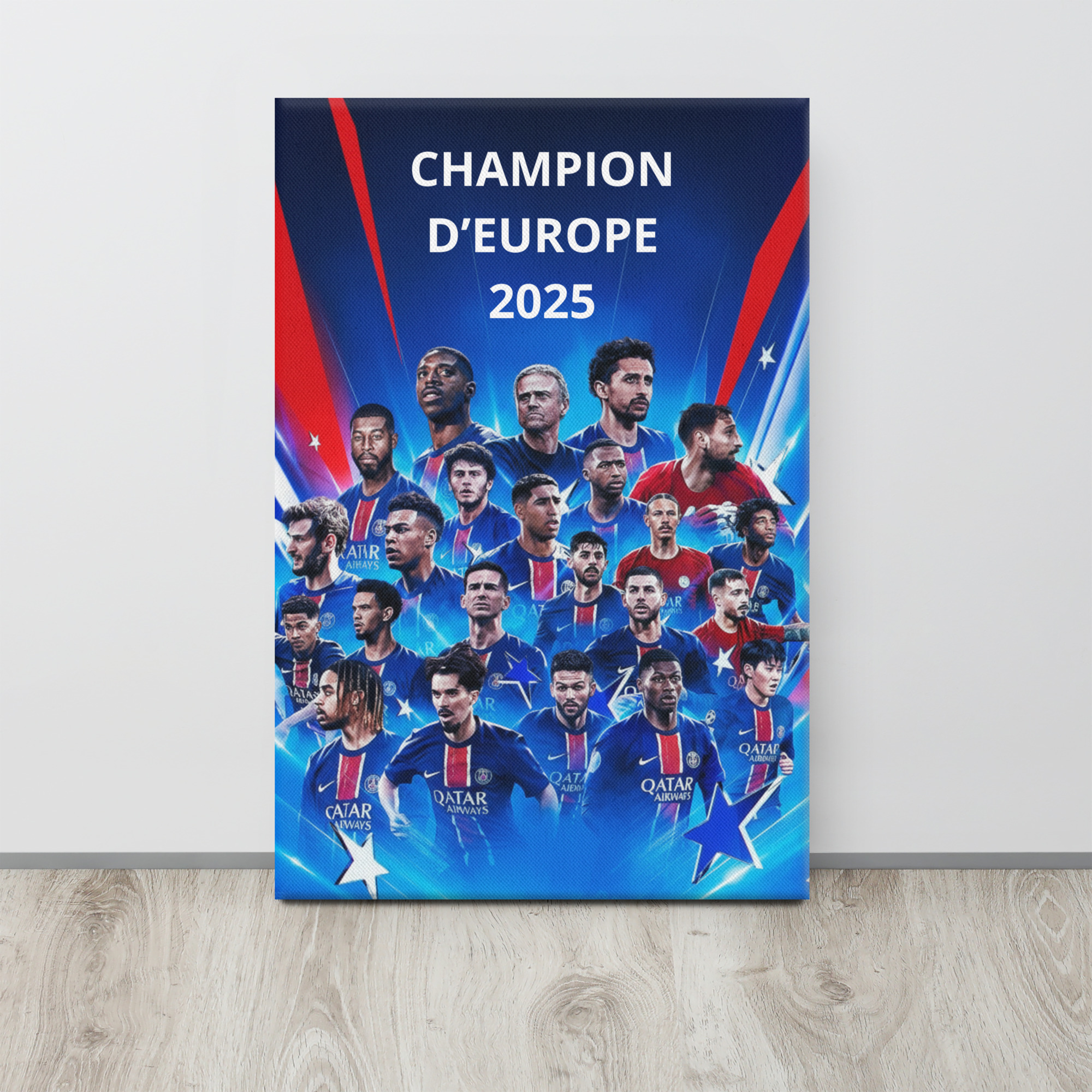 Toile Décorative – "CHAMPION D'EUROPE 2025"