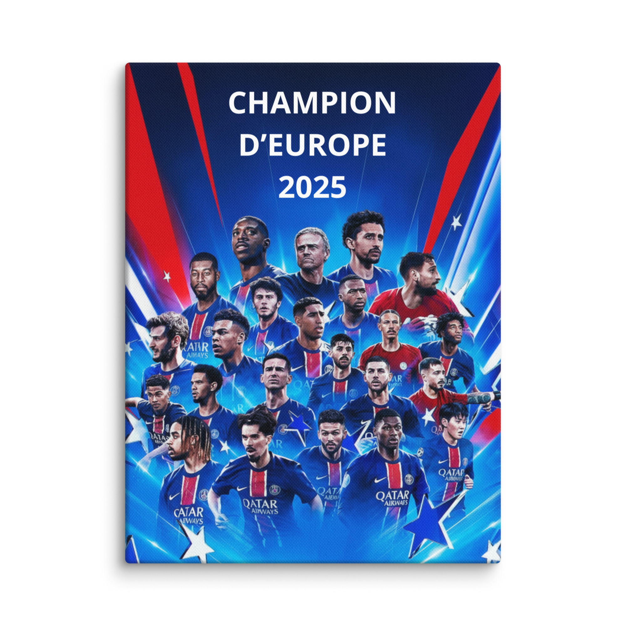 Toile Décorative – "CHAMPION D'EUROPE 2025"