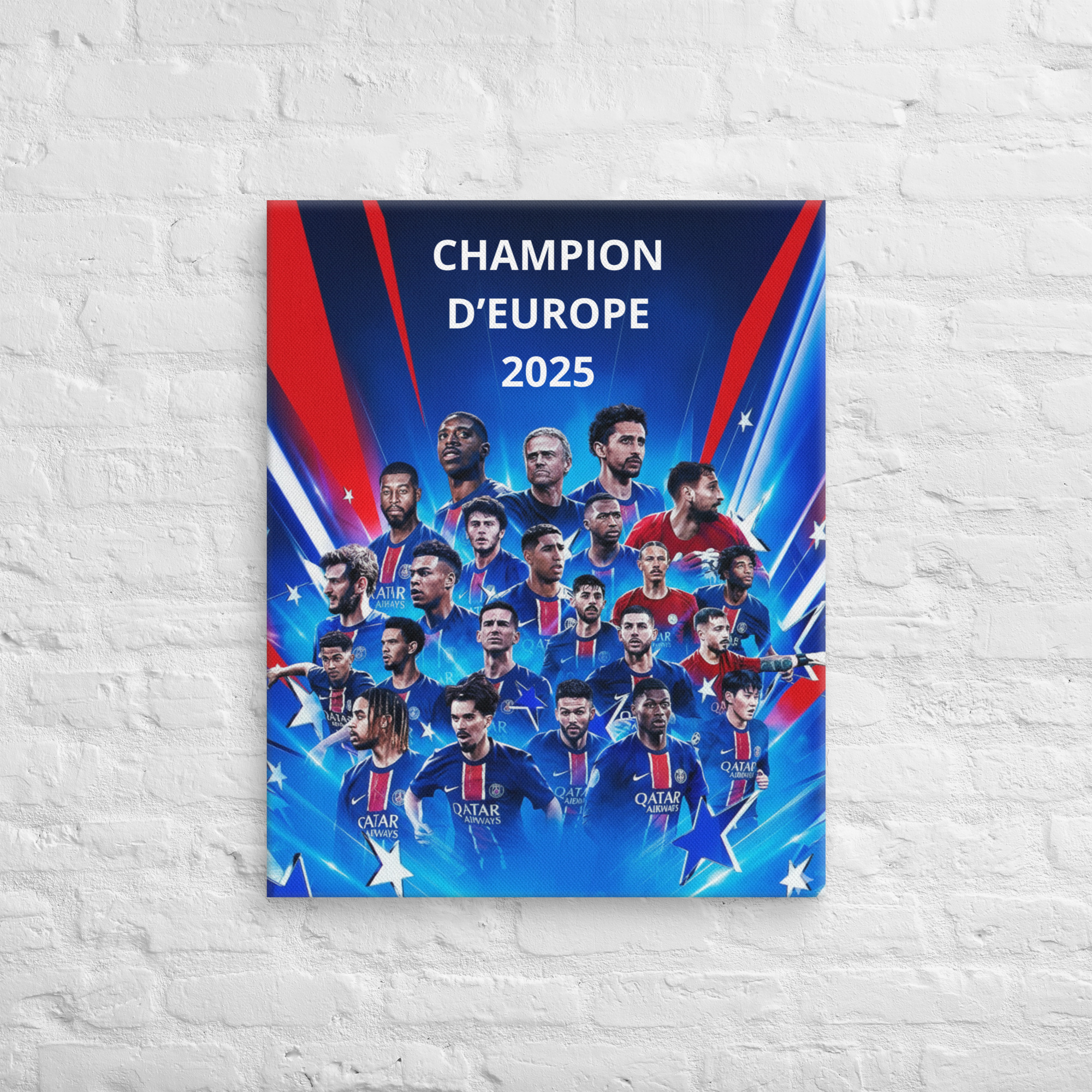 Toile Décorative – "CHAMPION D'EUROPE 2025"