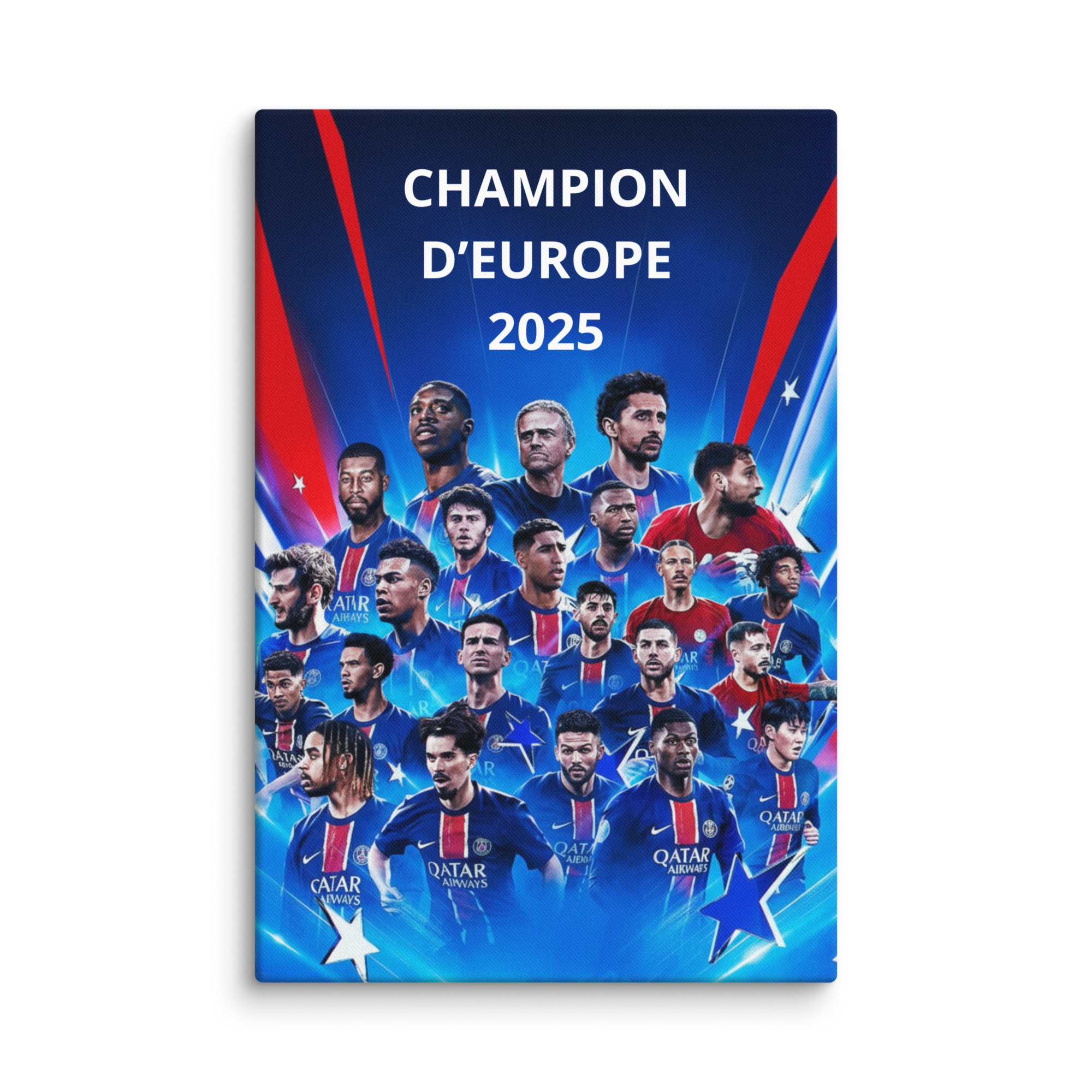 Toile Décorative – "CHAMPION D'EUROPE 2025"