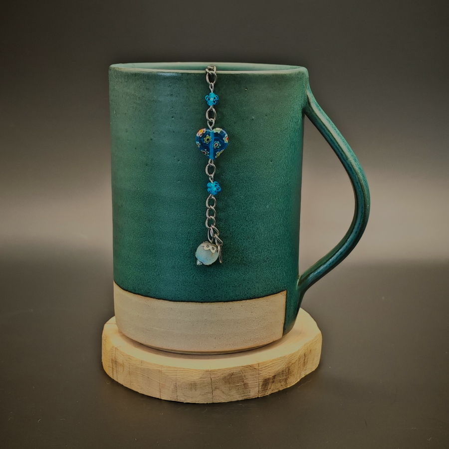 Bijou de thé - Cœur fleuri