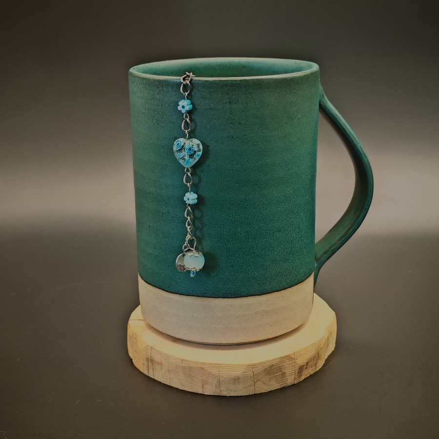 Bijou de thé - Cœur fleuri