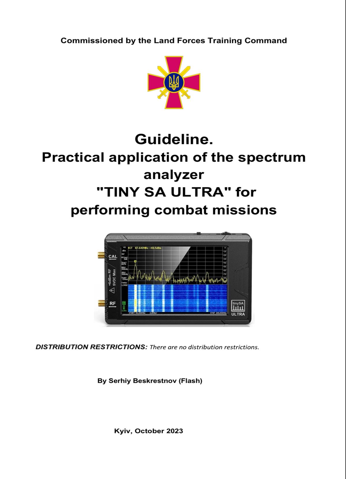 TinySA Ultra Guidelines for detecting UAV's
