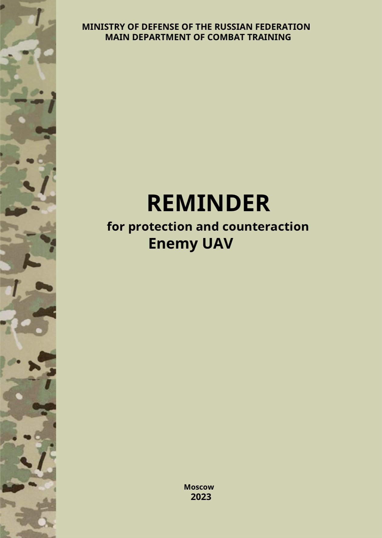 Protection & Counteraction to enemy UAV's - Russia 2023