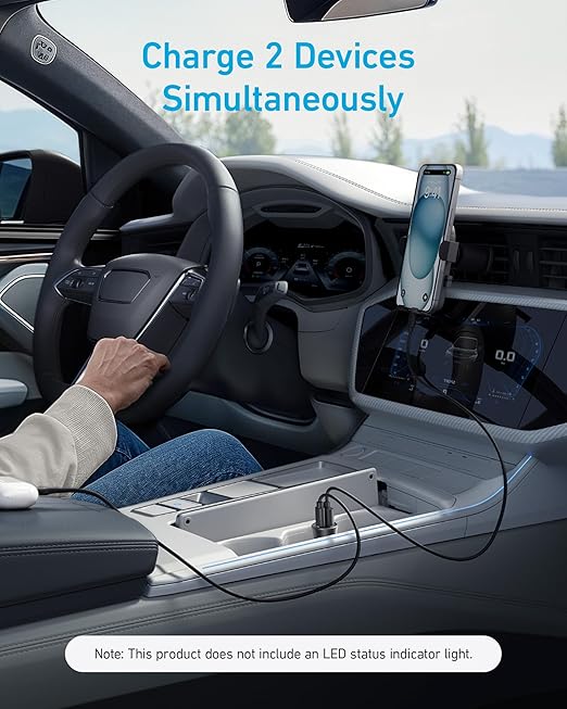 Anker USB-C Car charger - Power Delivery & QC3 - 38W - 1 USB-C & 1 USB-A