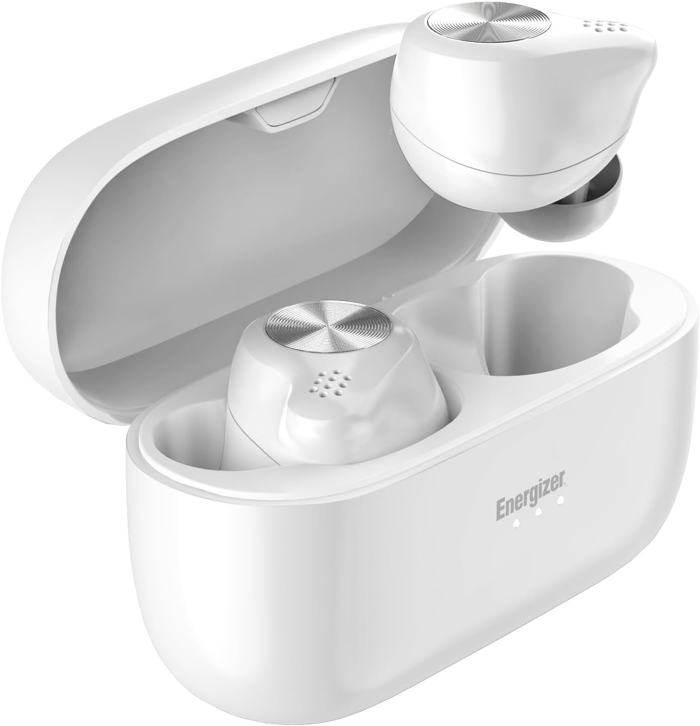 Energizer TWS Bluetooth 5.2 Earphones Wireless Earbuds Stereo Bass 5H Playing Time USB-C Charging White