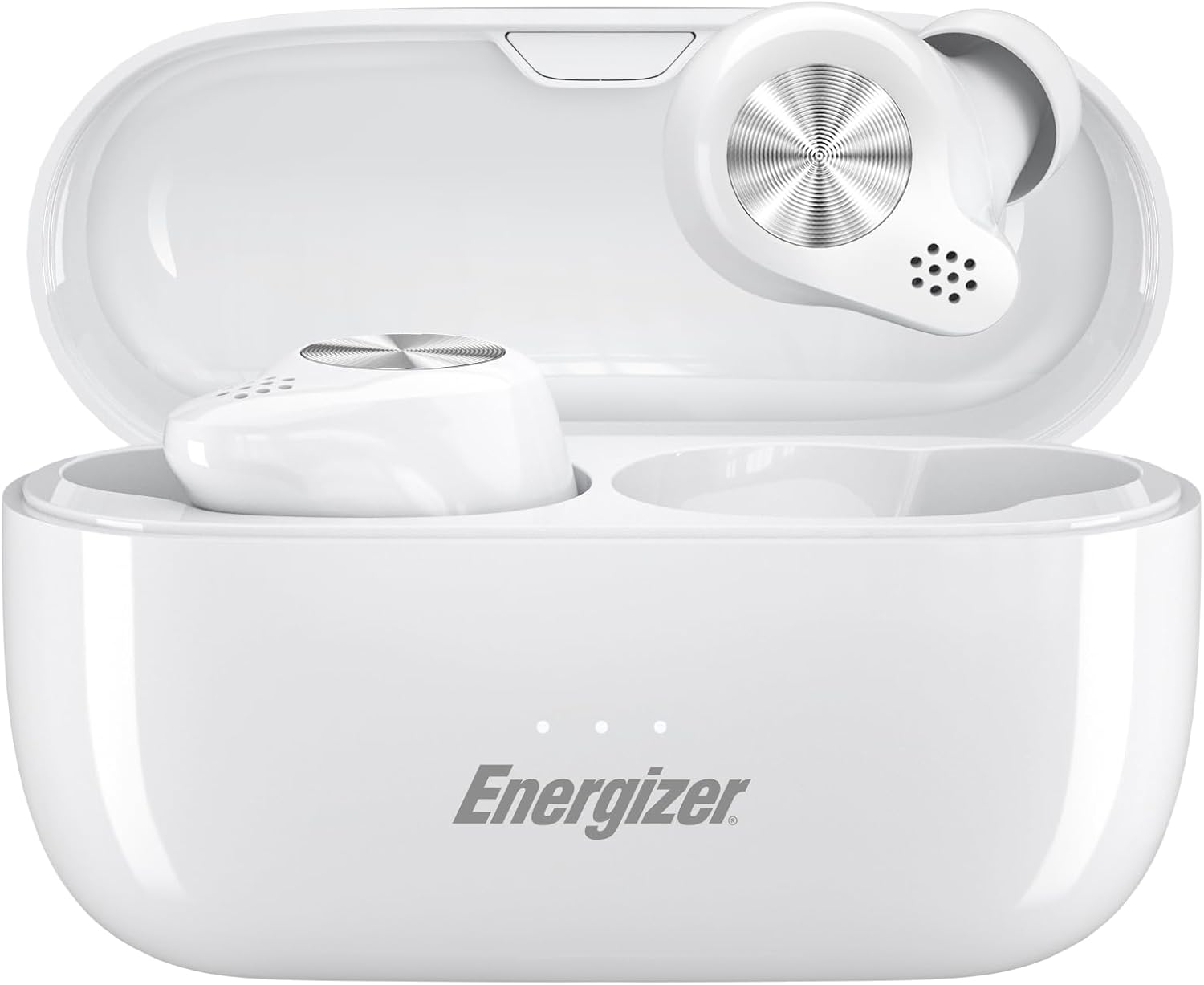 Energizer TWS Bluetooth 5.2 Earphones Wireless Earbuds Stereo Bass 5H Playing Time USB-C Charging White