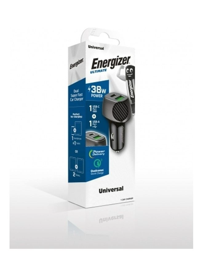 Car charger - Power Delivery & QC3 - 38W - 1 USB-C & 1 USB-A