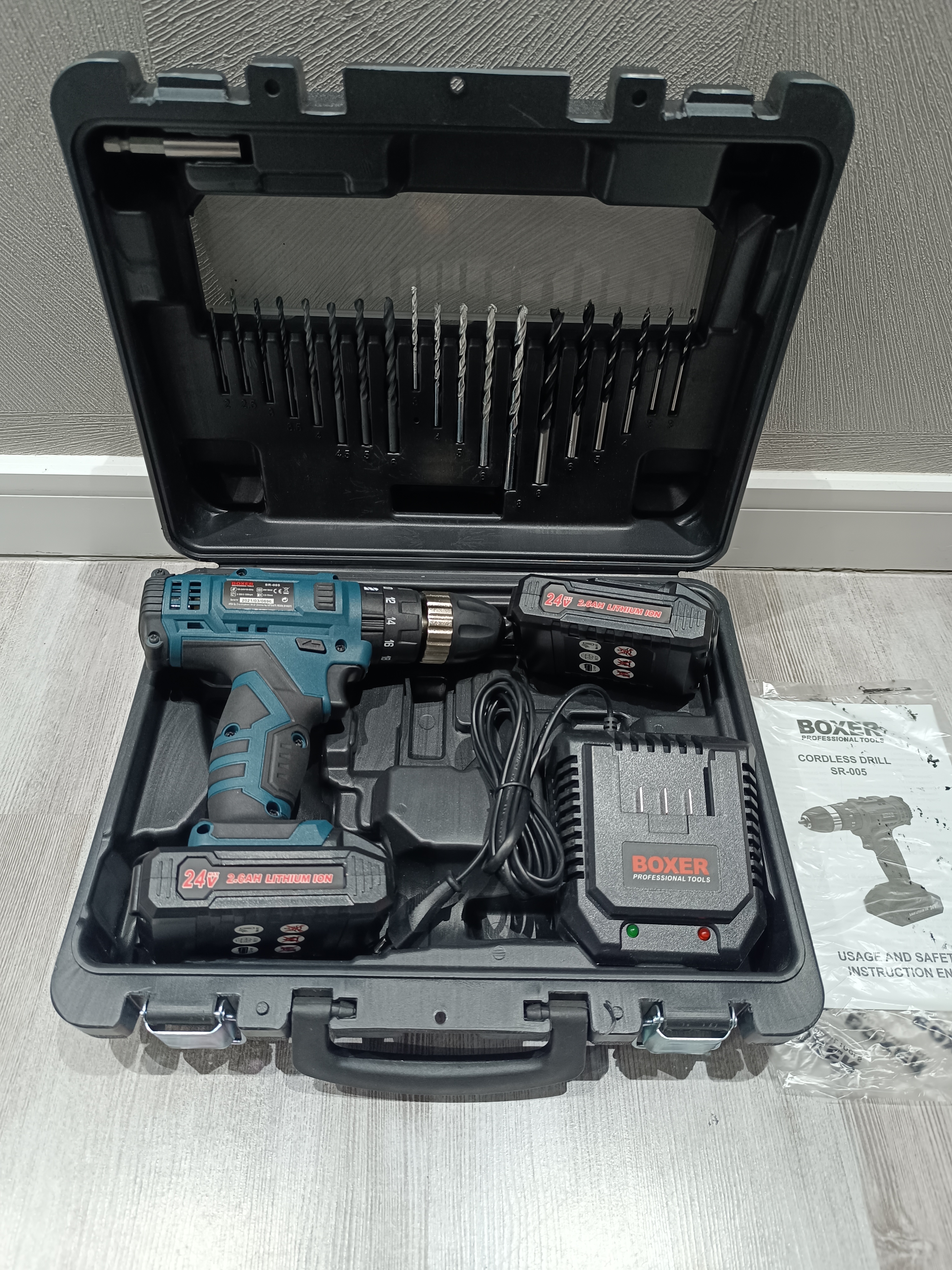 Akumuliatorinis suktuvas-gręžtuvas Boxer SR-005