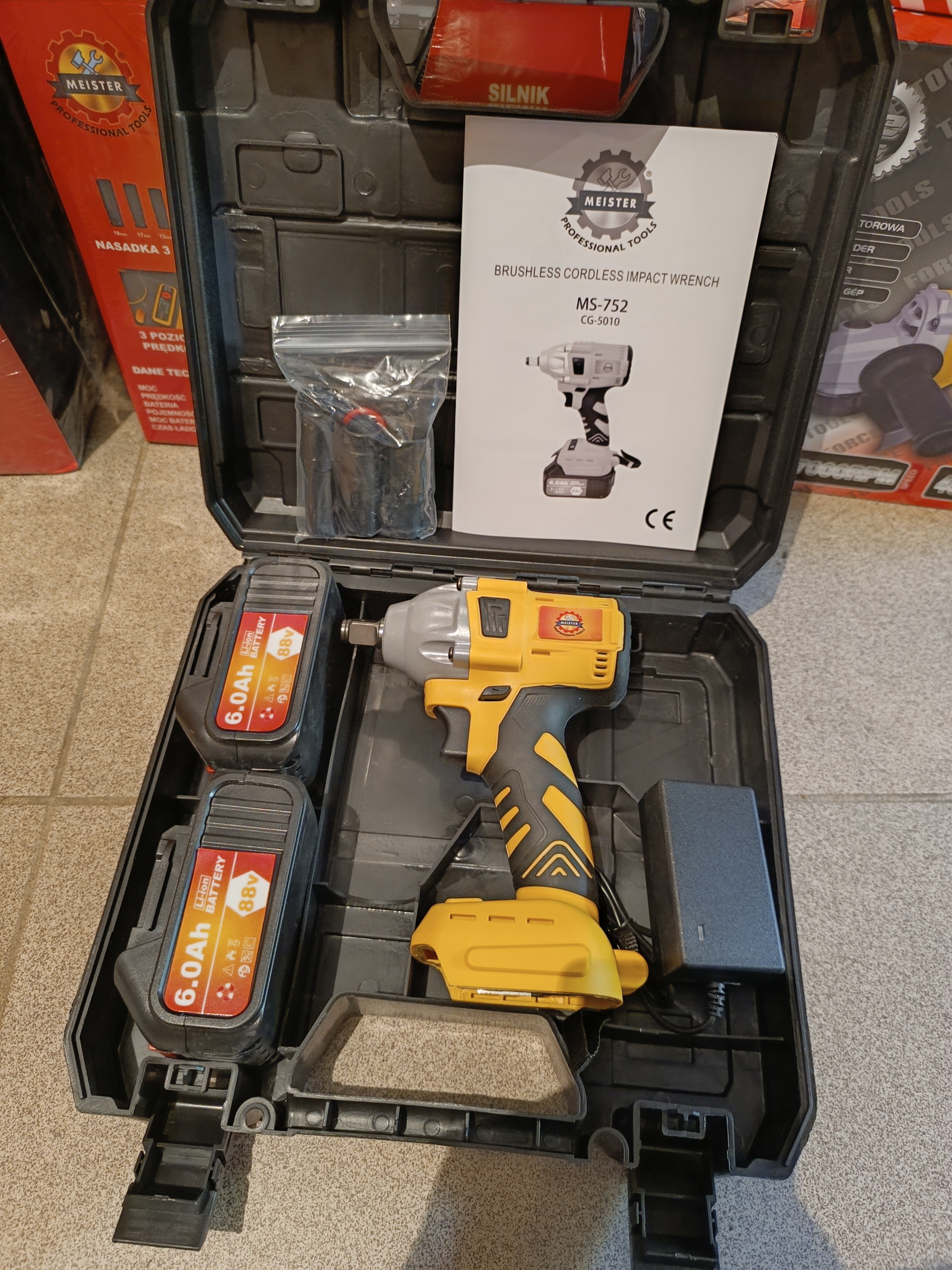 Akumuliatorinis smūginis veržliasūkis MEISTER MS-752 88V 6Ah