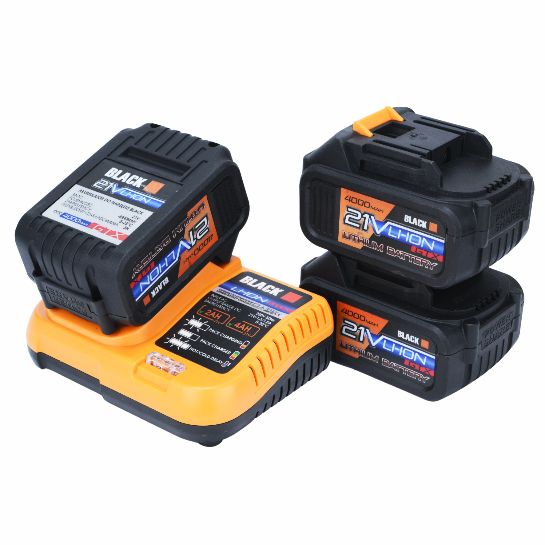 Akumuliatoriniu įrankių komplektas 4in1 BLACK