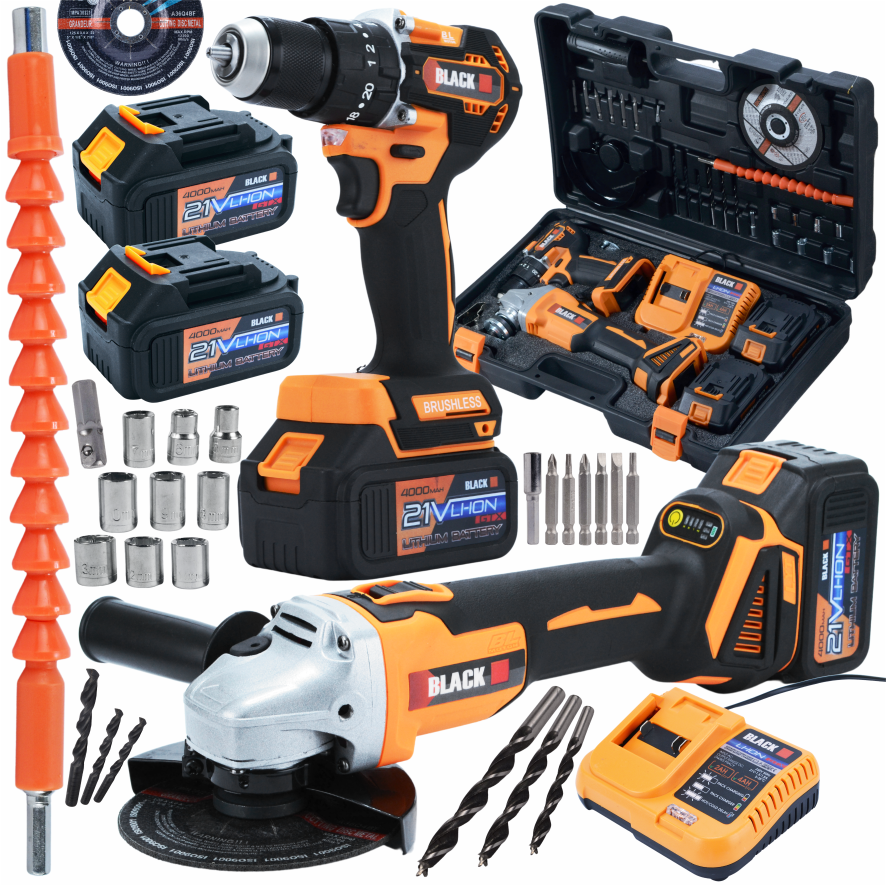 AKUMULIATORINIŲ IRANKIŲ KOMPLEKTAS 2in1 BLACK