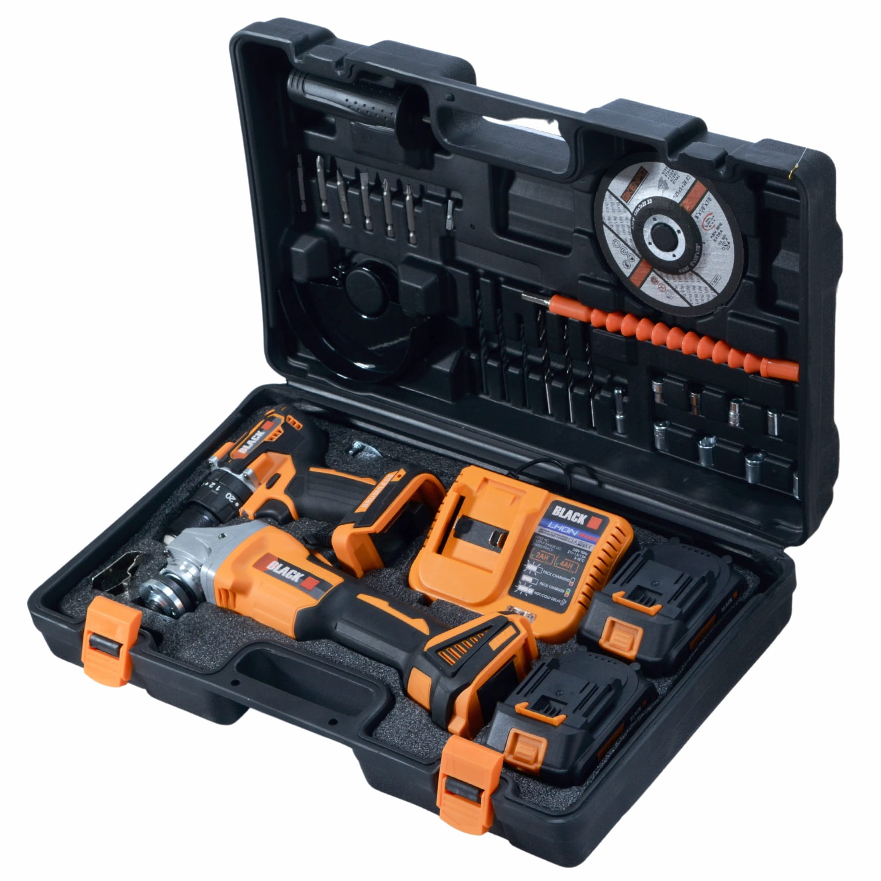 AKUMULIATORINIŲ IRANKIŲ KOMPLEKTAS 2in1 BLACK