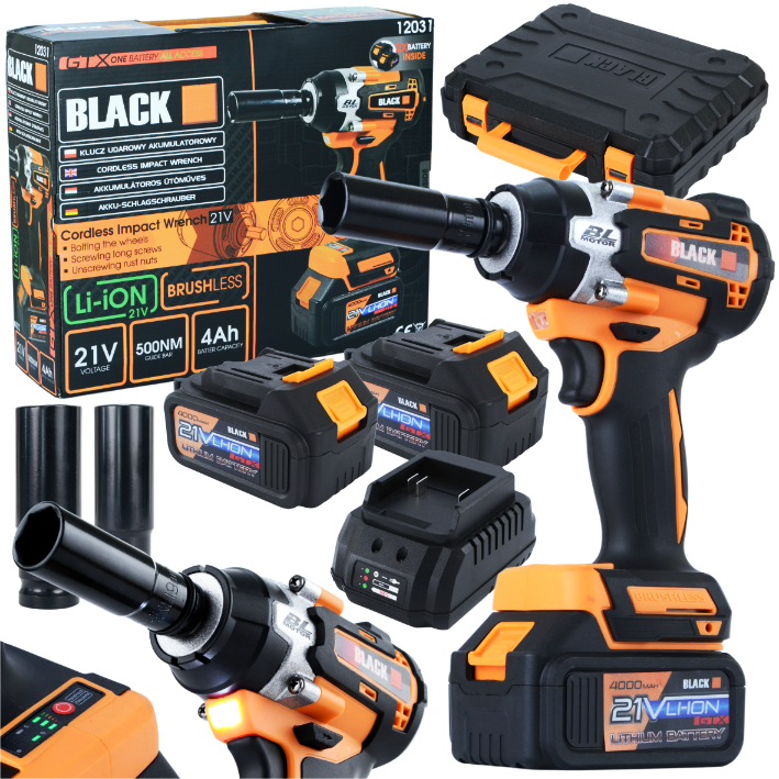 Akumuliatorinis smūginis veržliasukis BLACK 24V 4Ah