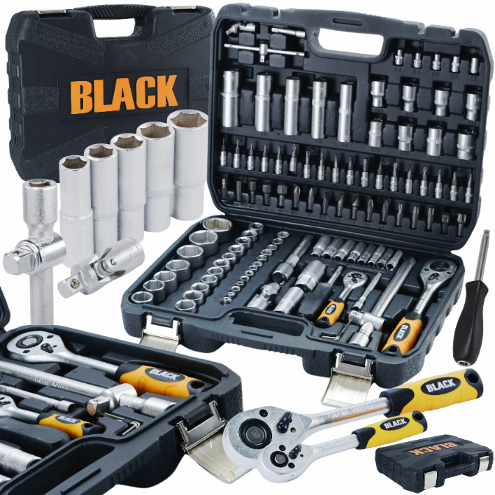 Galvučių ir įrankių rinkinys 108vnt. BLACK