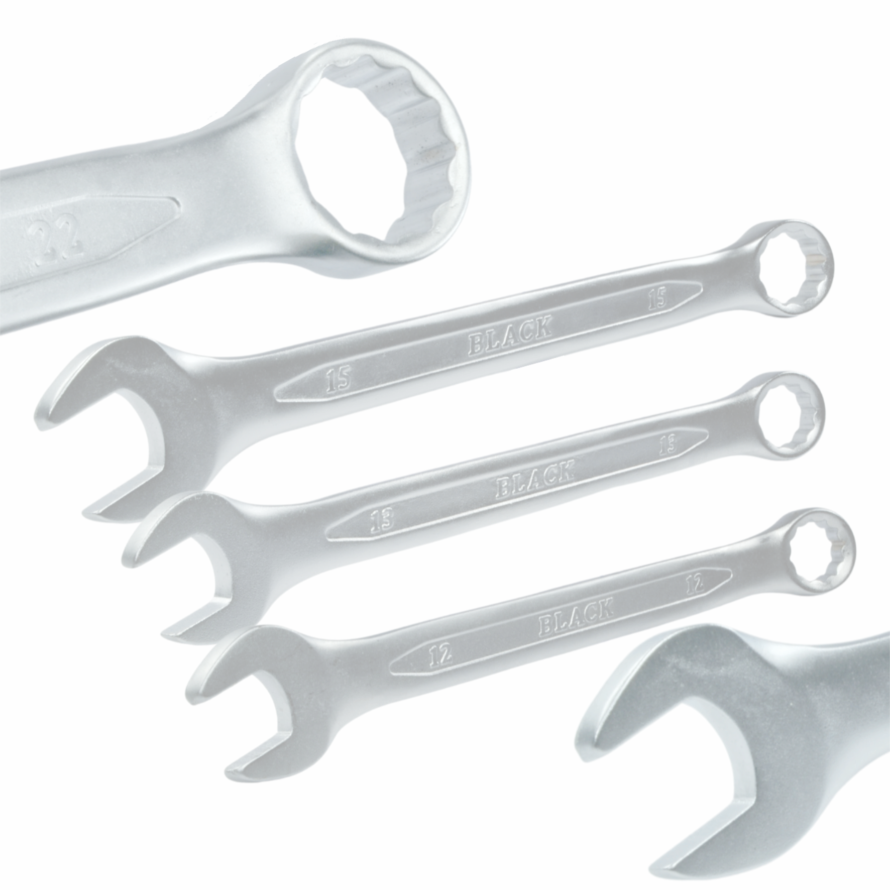 Kombinuotų raktų komplektas BLACK 6-22mm 12vnt.