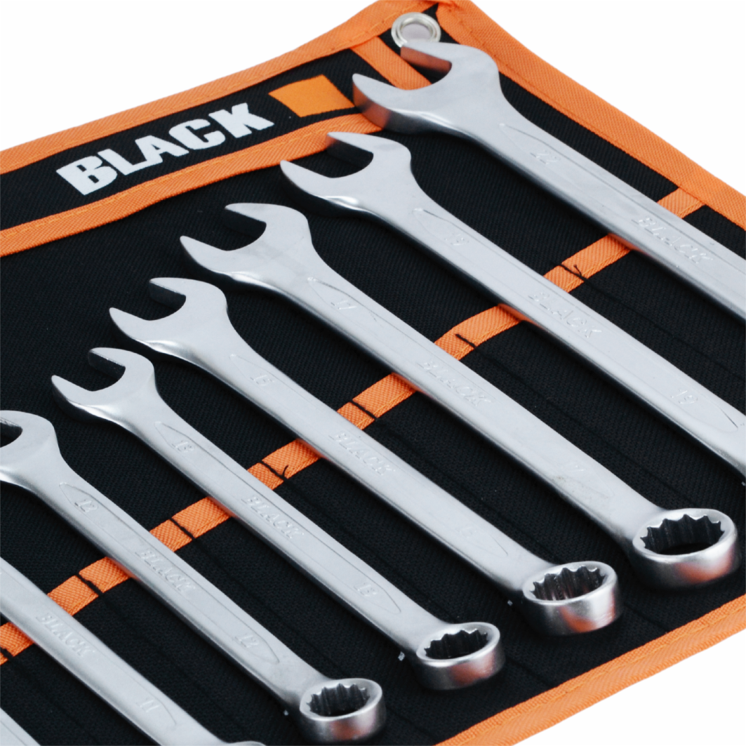 Kombinuotų raktų komplektas BLACK 6-22mm 12vnt.