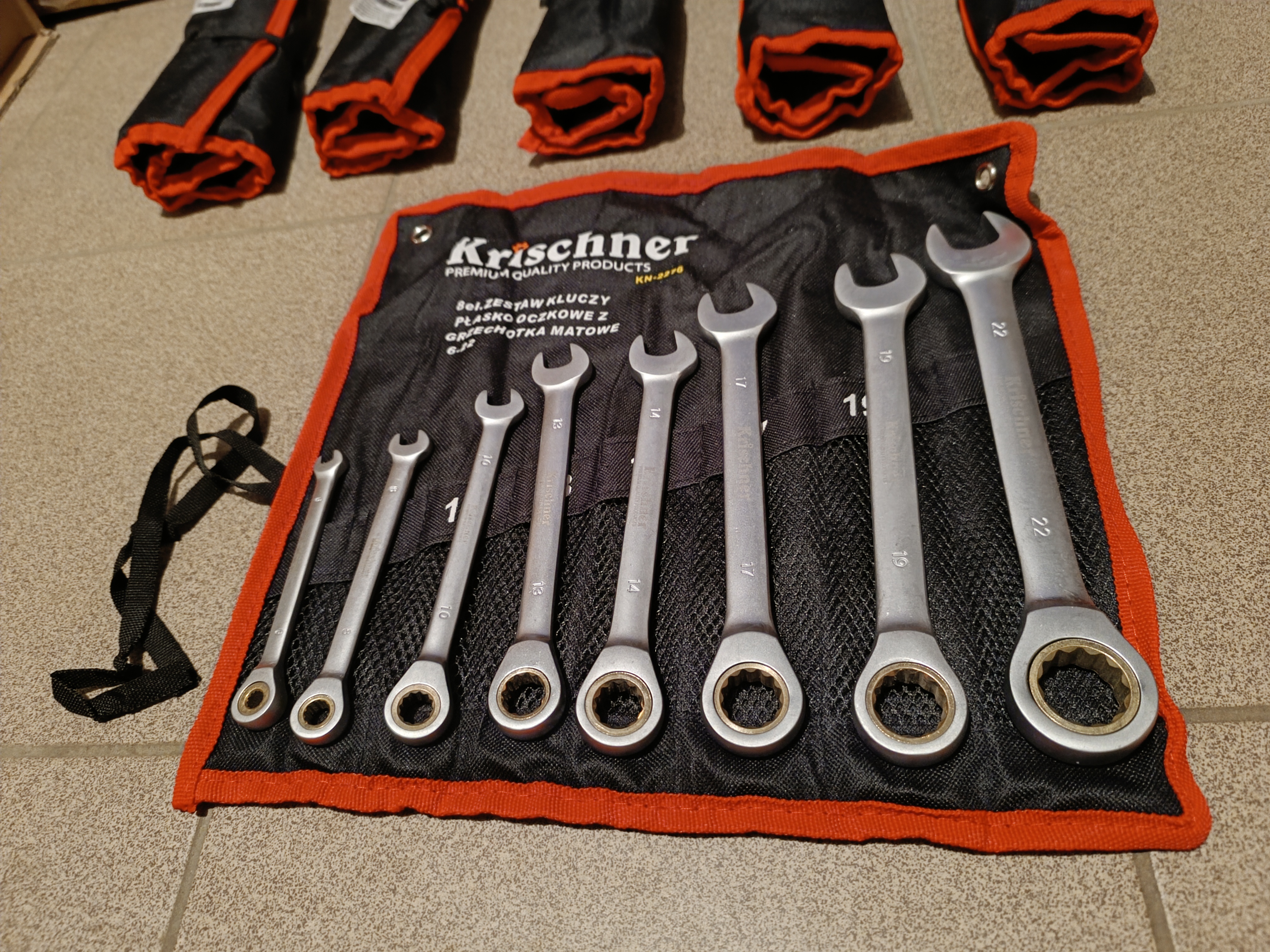 Kombinuotų raktų su terkšlė KRISCHNER 6-22mm 8vnt.