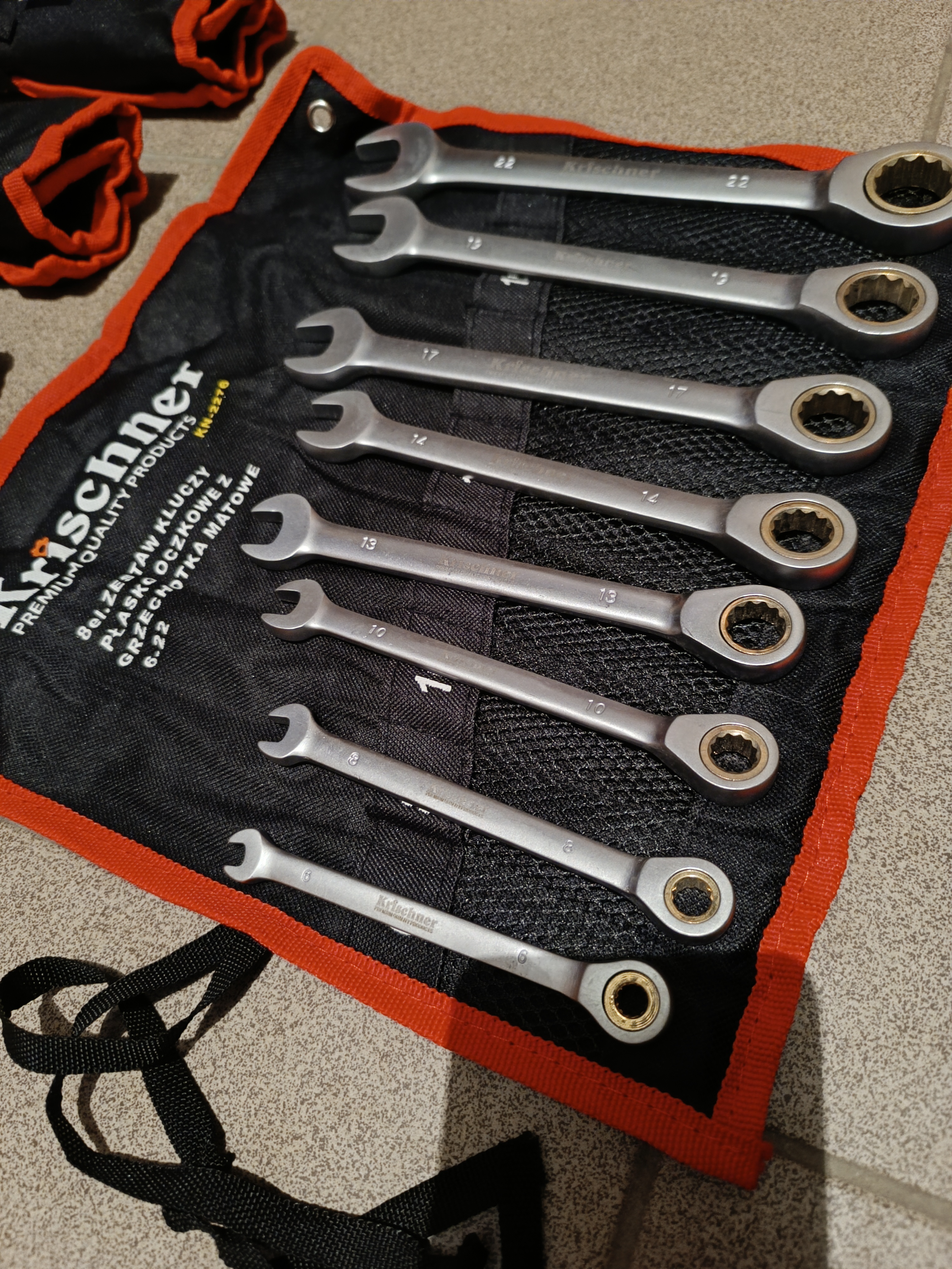 Kombinuotų raktų su terkšlė KRISCHNER 6-22mm 8vnt.