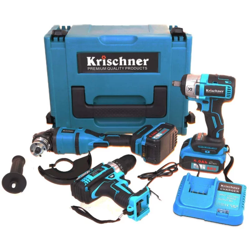 Akumuliatoriniu įrankių komplektas 3in1 Krischner 88V 6.0Ah