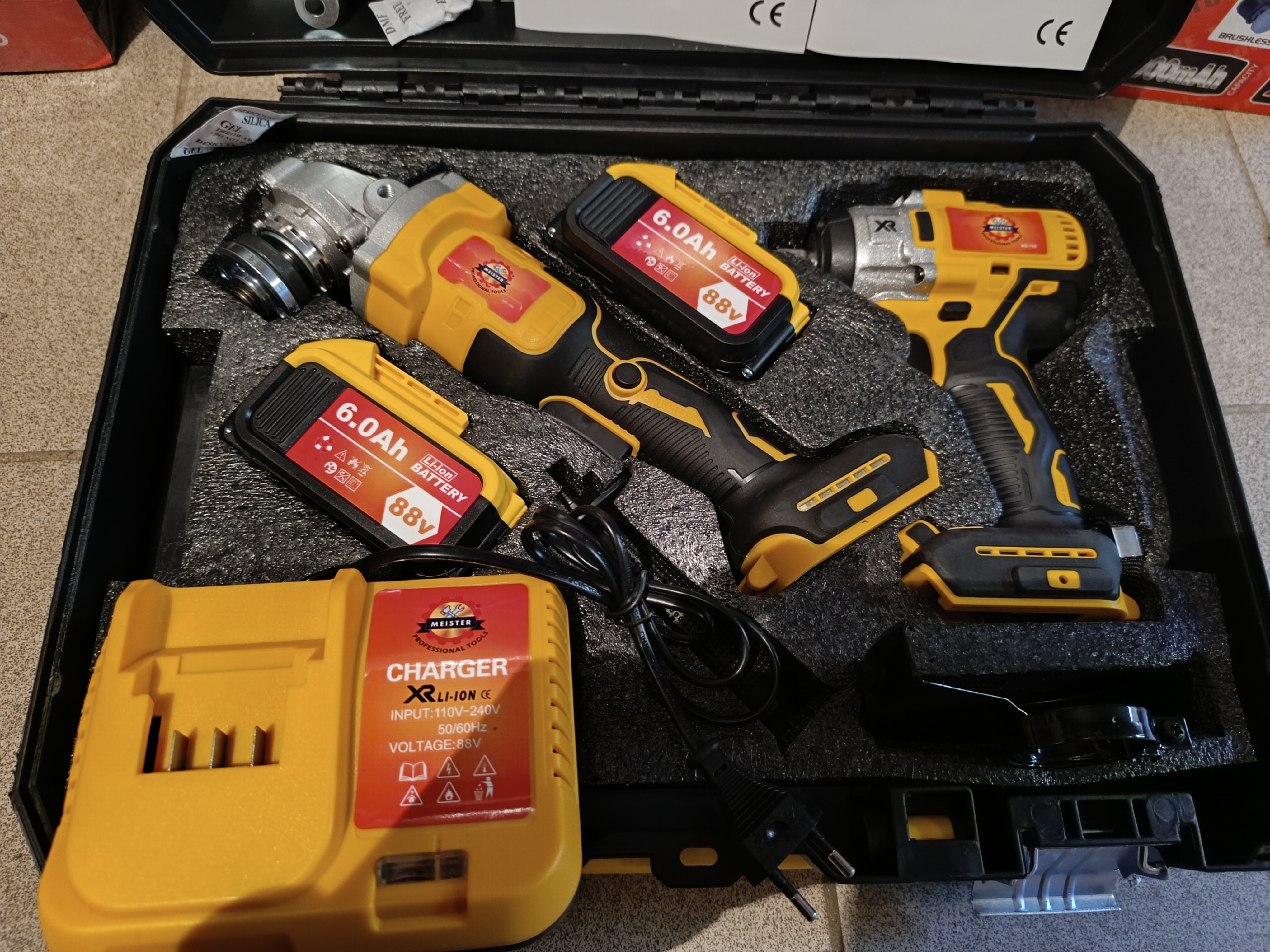 Akumuliatoriniu įrankių komplektas 2in1 88V 6.0Ah MEISTER MS-755