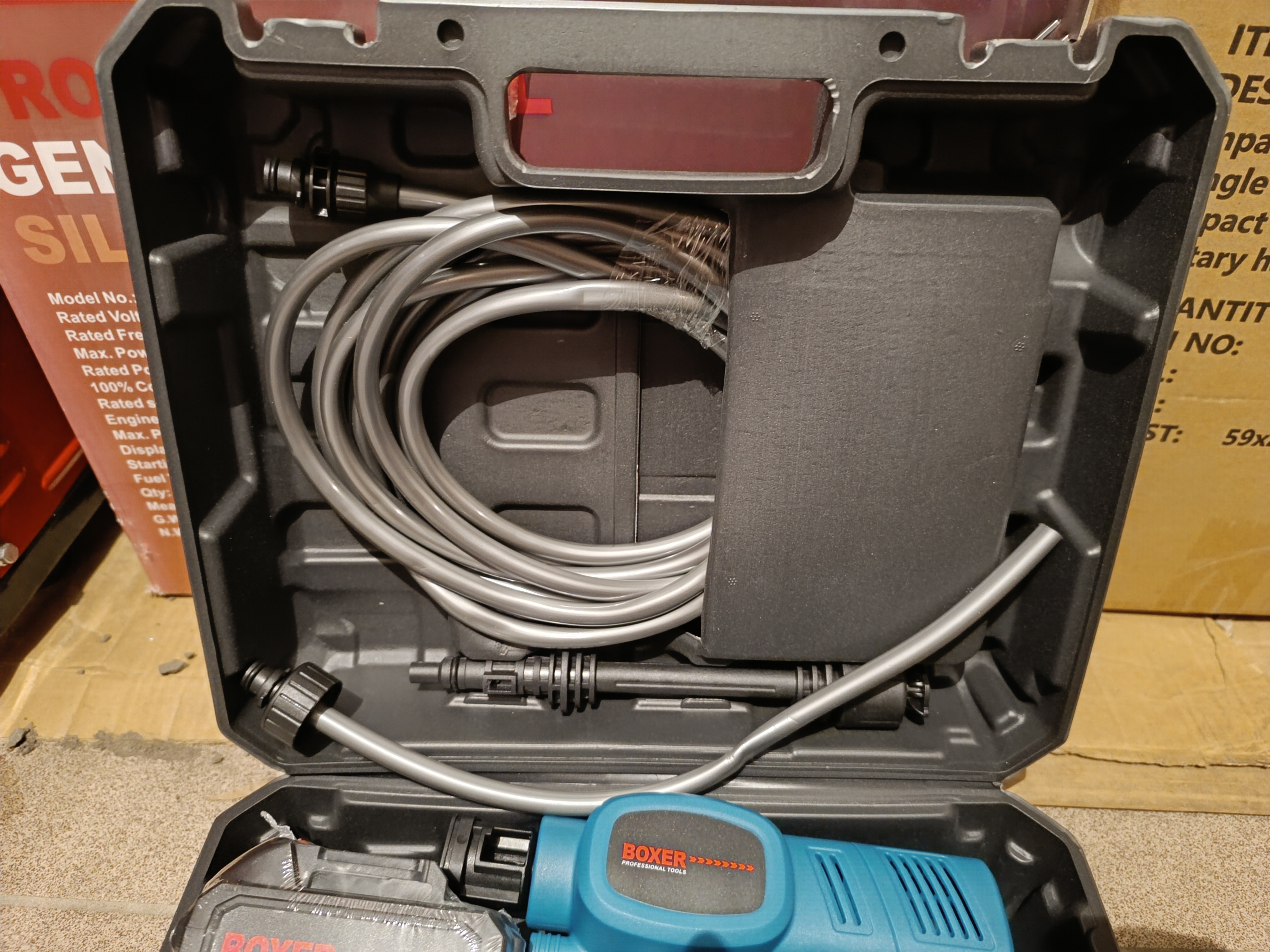 Akumuliatorinis aukšto slėgio plovimo įrenginys 48V 6.0Ah BOXER BX-7012