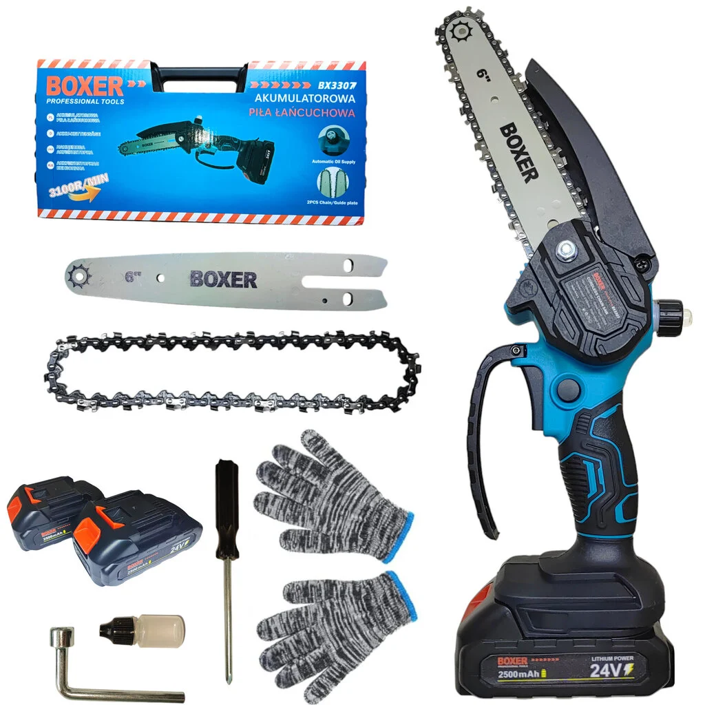 Mini akumuliatorinis grandininis pjūklas BOXER BX-3307