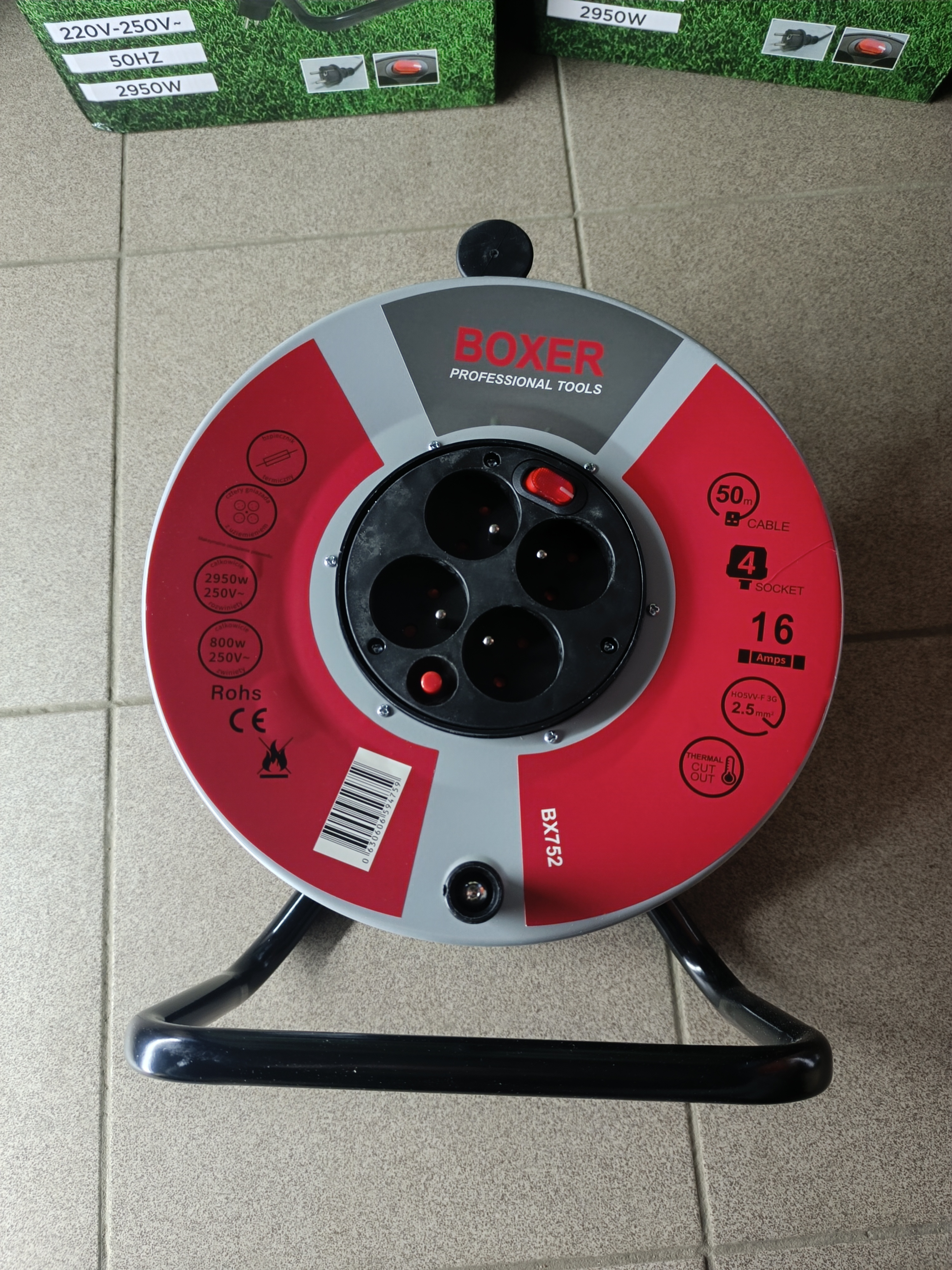 Prailgintuvas su rite 50m, 3Gx2.5mm², 2950w BOXER BX-752