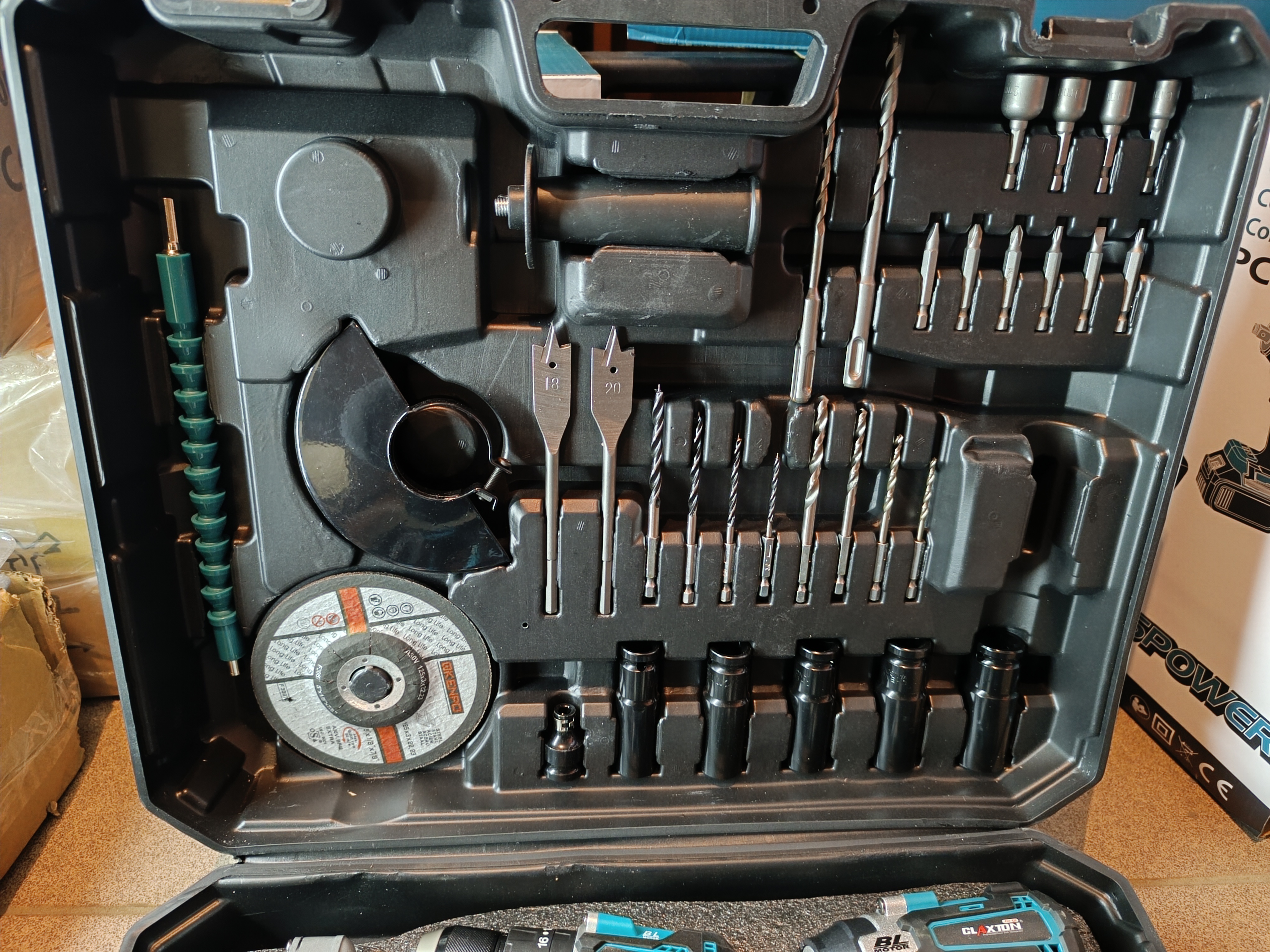 Akumuliatoriniu įrankių komplektas 3in1 GLAXTON 168V 10Ah