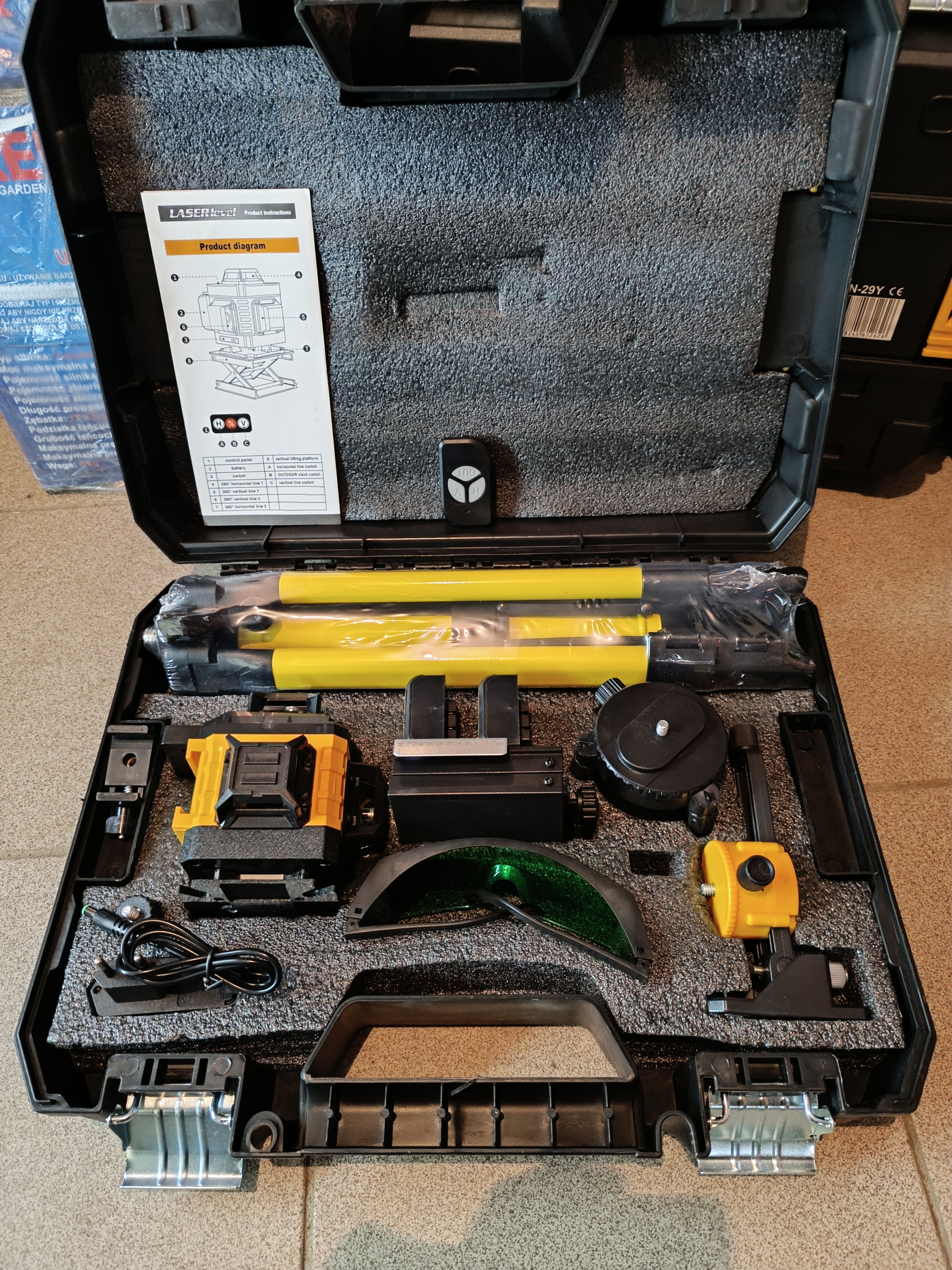 Lazerinis nivelyras 4D 16 linijų su trikoju ZINCLINE