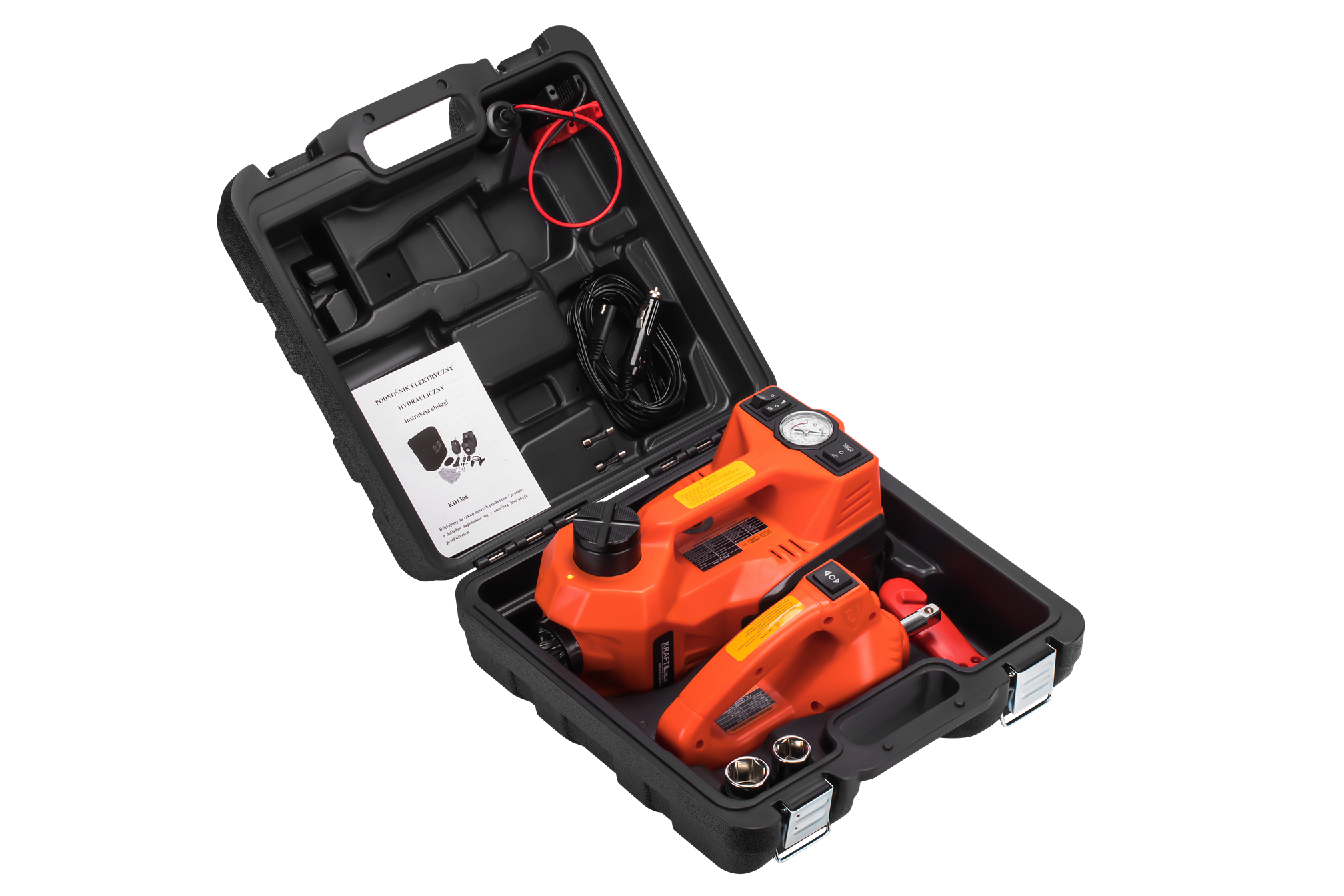 Automobilio domkratas, hidraulinis 12V 5T + ratų veržliaraktis KD1368