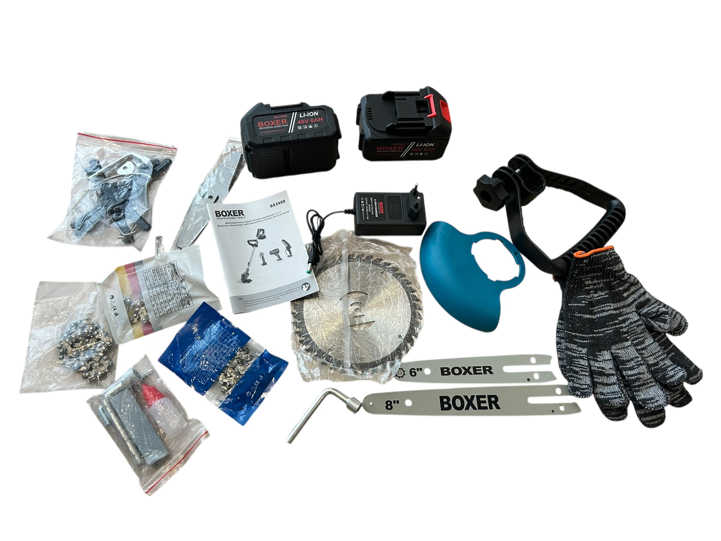 Akumuliatorinių įrankių rinkinys 48V 6.0Ah 4in1 BOXER BX-3408