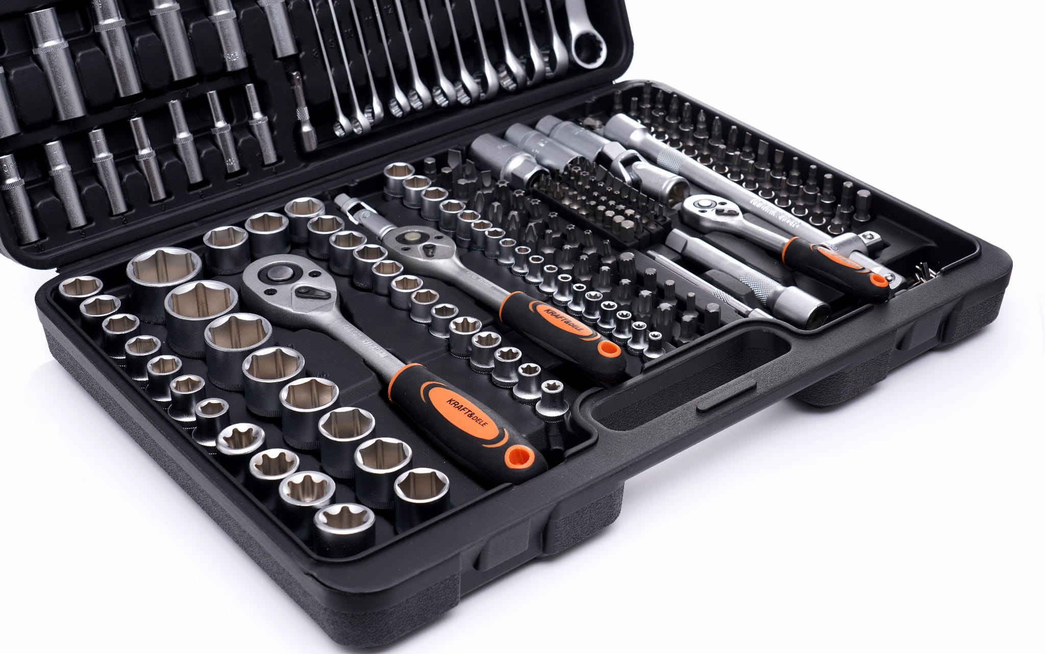 Galvučių ir įrankių rinkinys Kraft dele 219 dalių KD10470