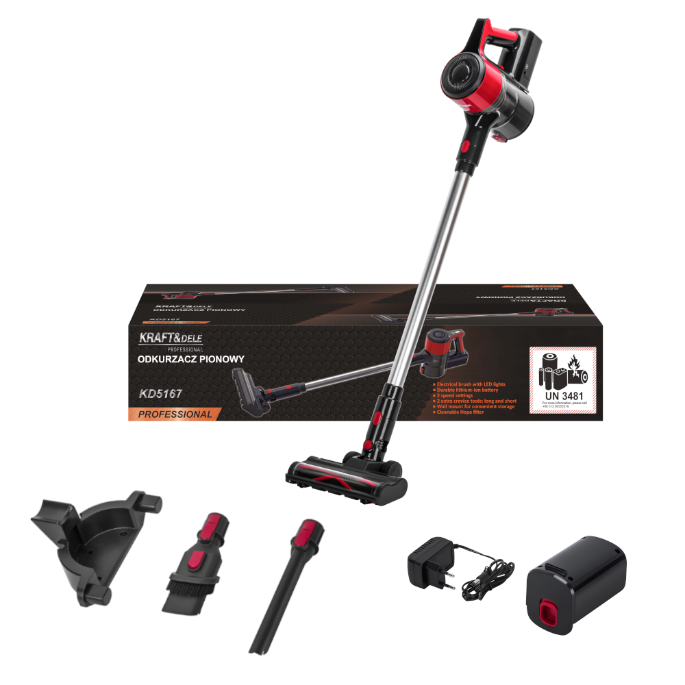 BELAIDIS VERTIKALUS DULKIŲ SIURBLYS 25.2V 2500mAh KD5167