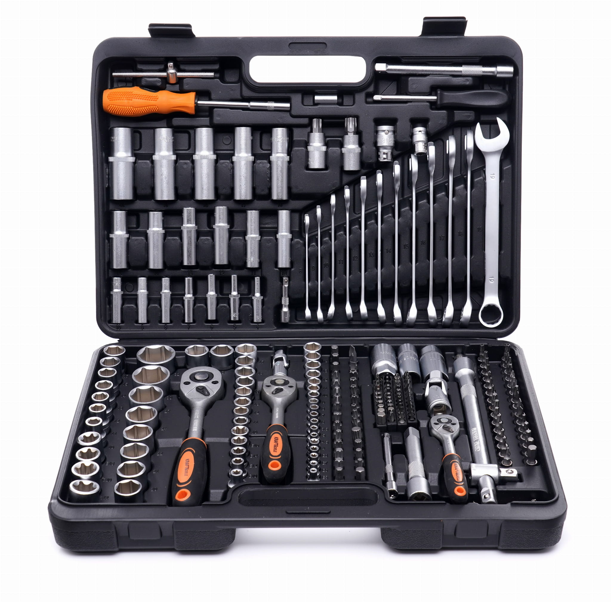 Galvučių ir įrankių rinkinys Kraft dele 219 dalių KD10470