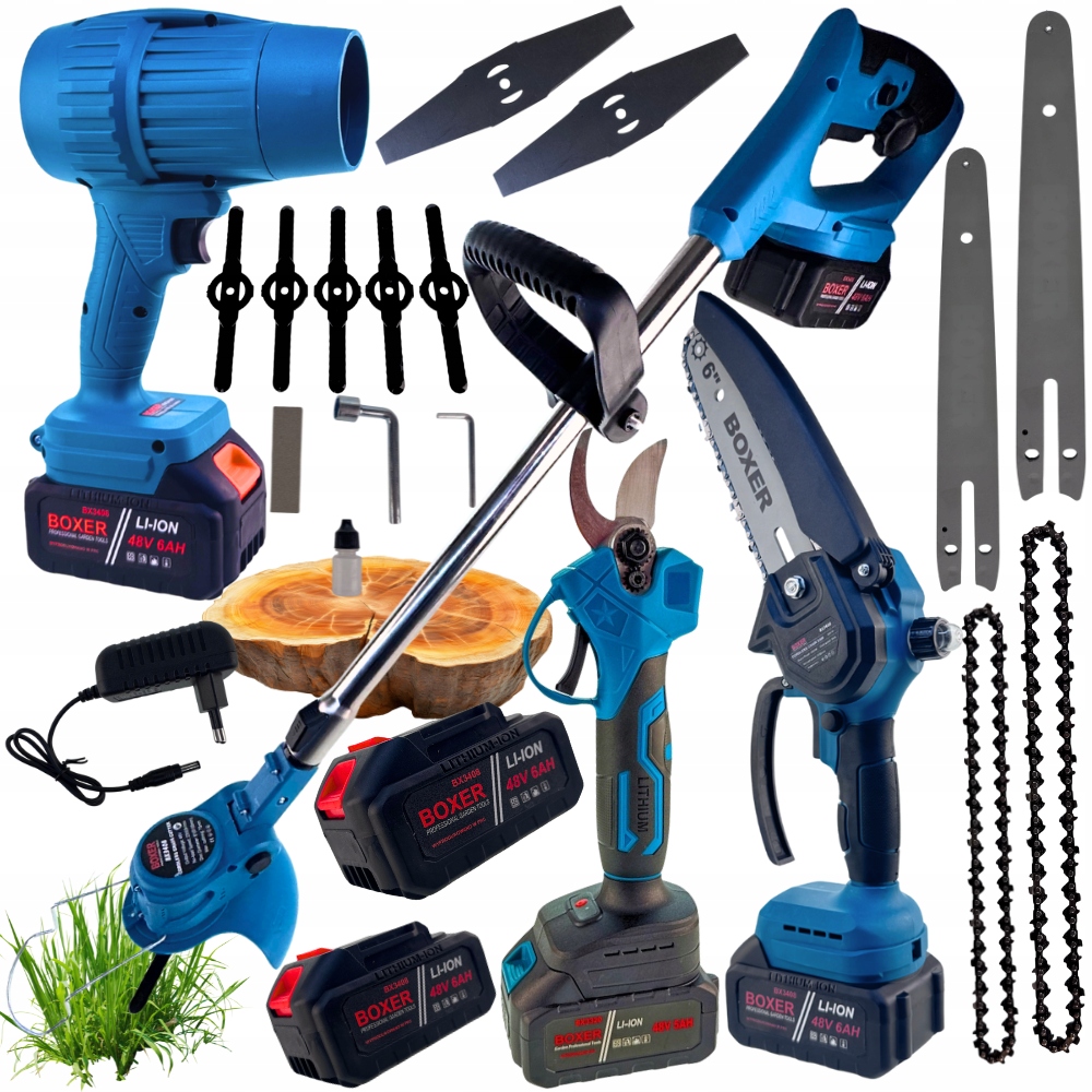 Akumuliatorinių įrankių rinkinys 48V 6.0Ah 4in1 BOXER BX-3408