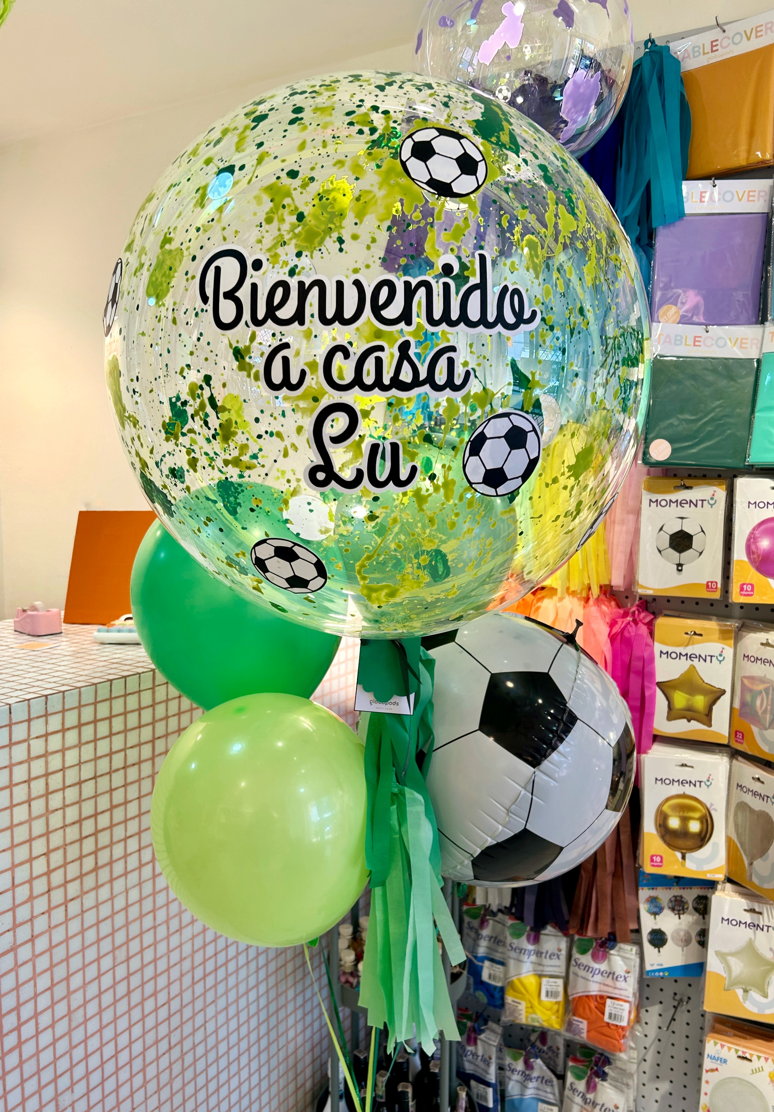 Bouquet globo bienvenida Futbol