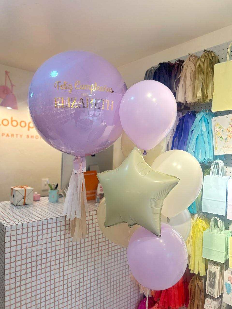 Bouquet de 6 globos y estrella 