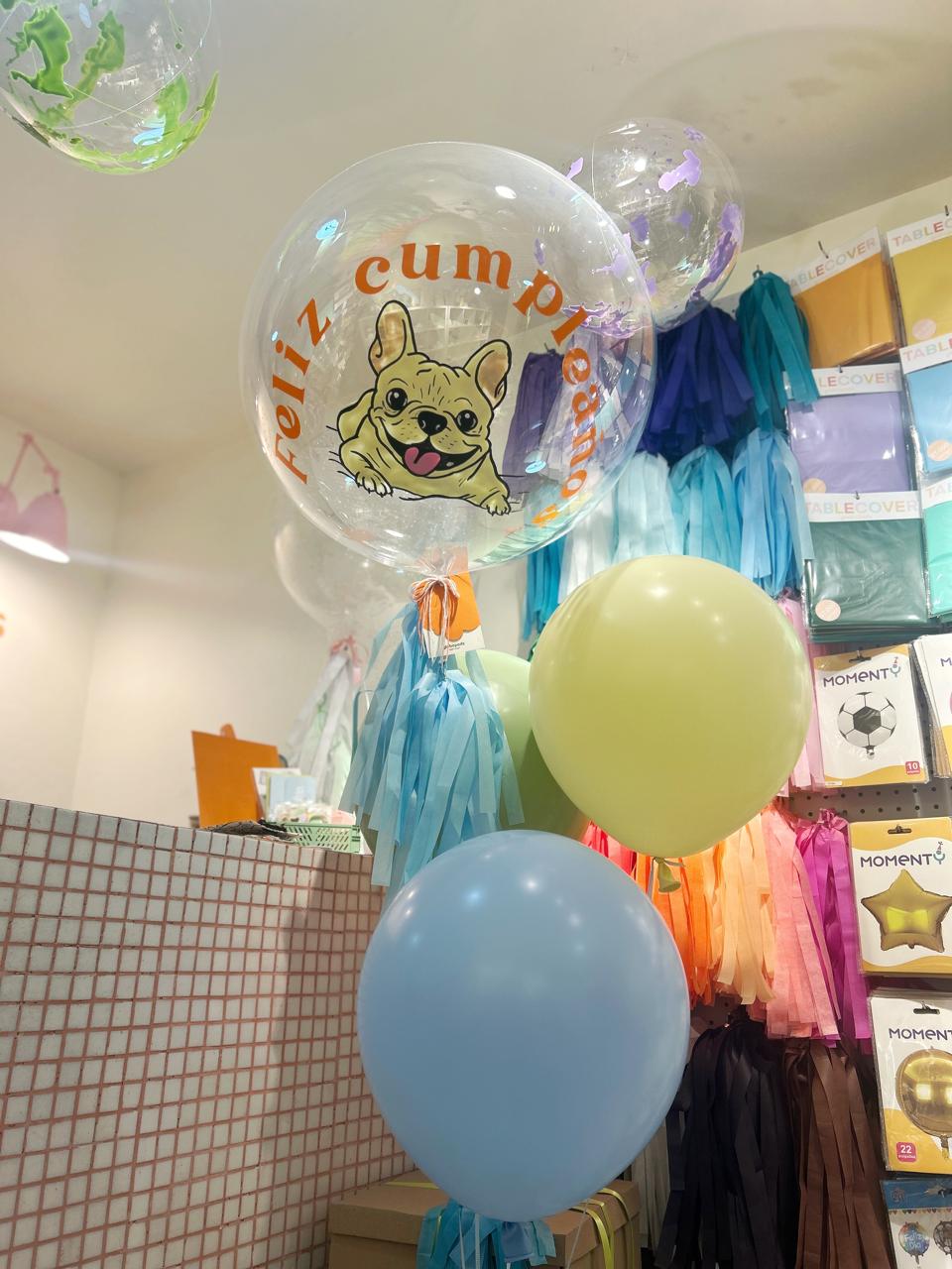Bouquet 3 Globos en helio perro