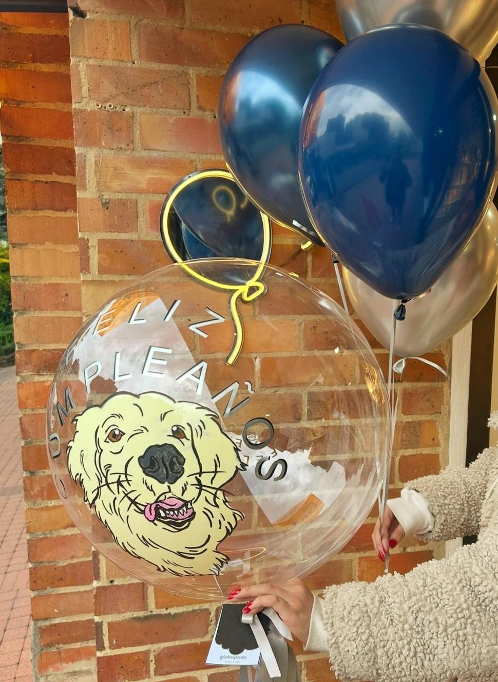 Bouquet 4 Globos en helio perro