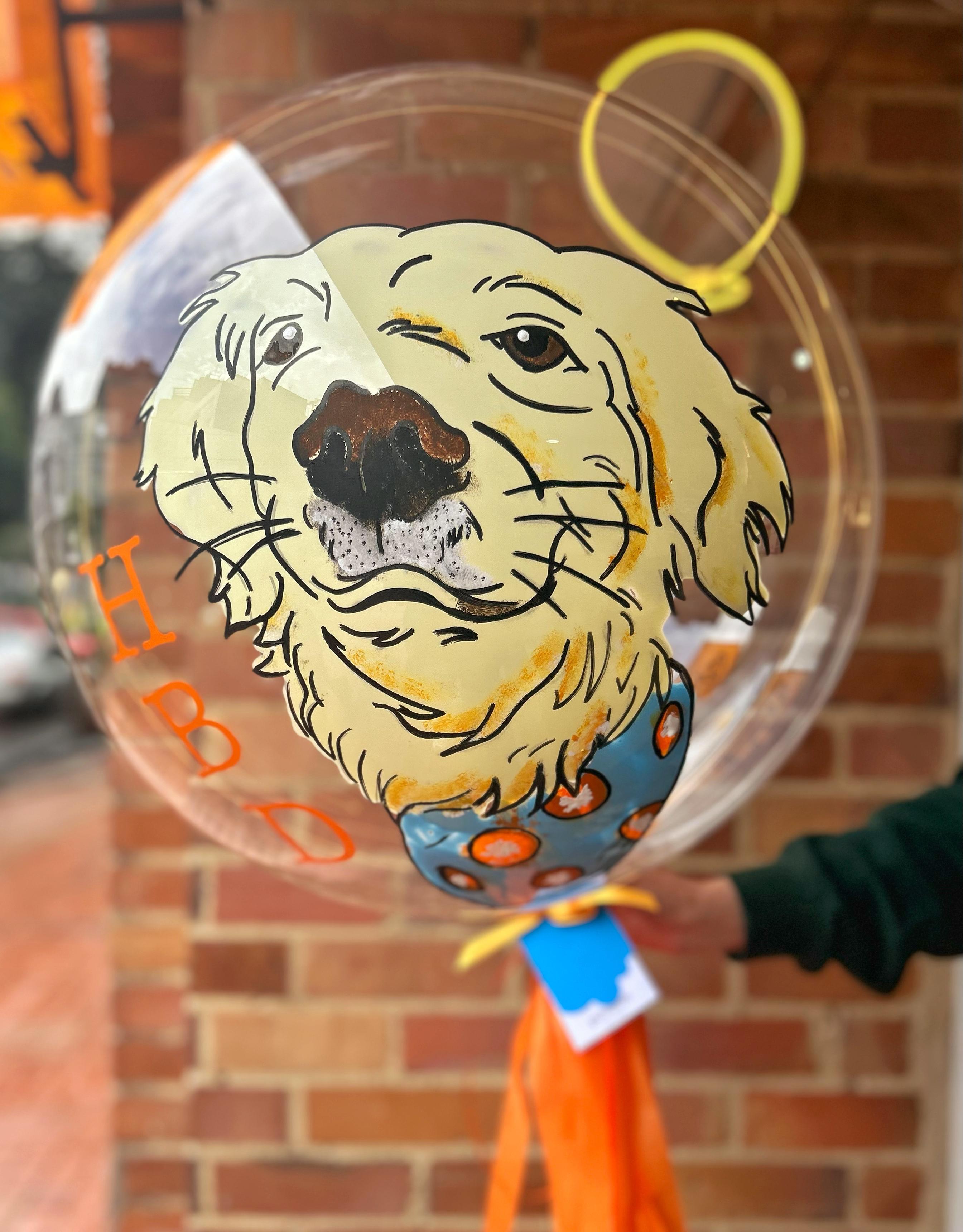 Globo burbuja en helio perro