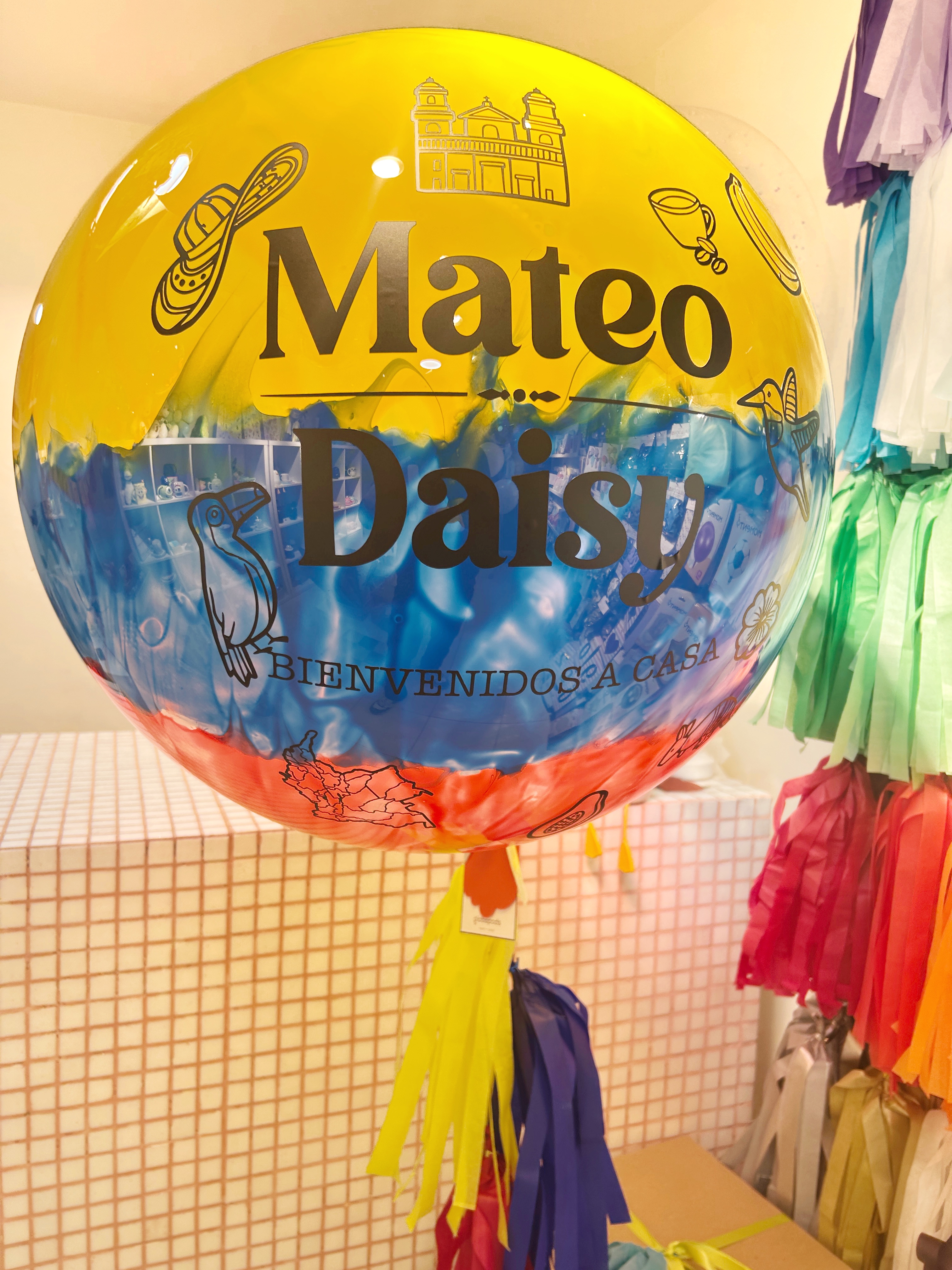 Globo burbuja helio bienvenida