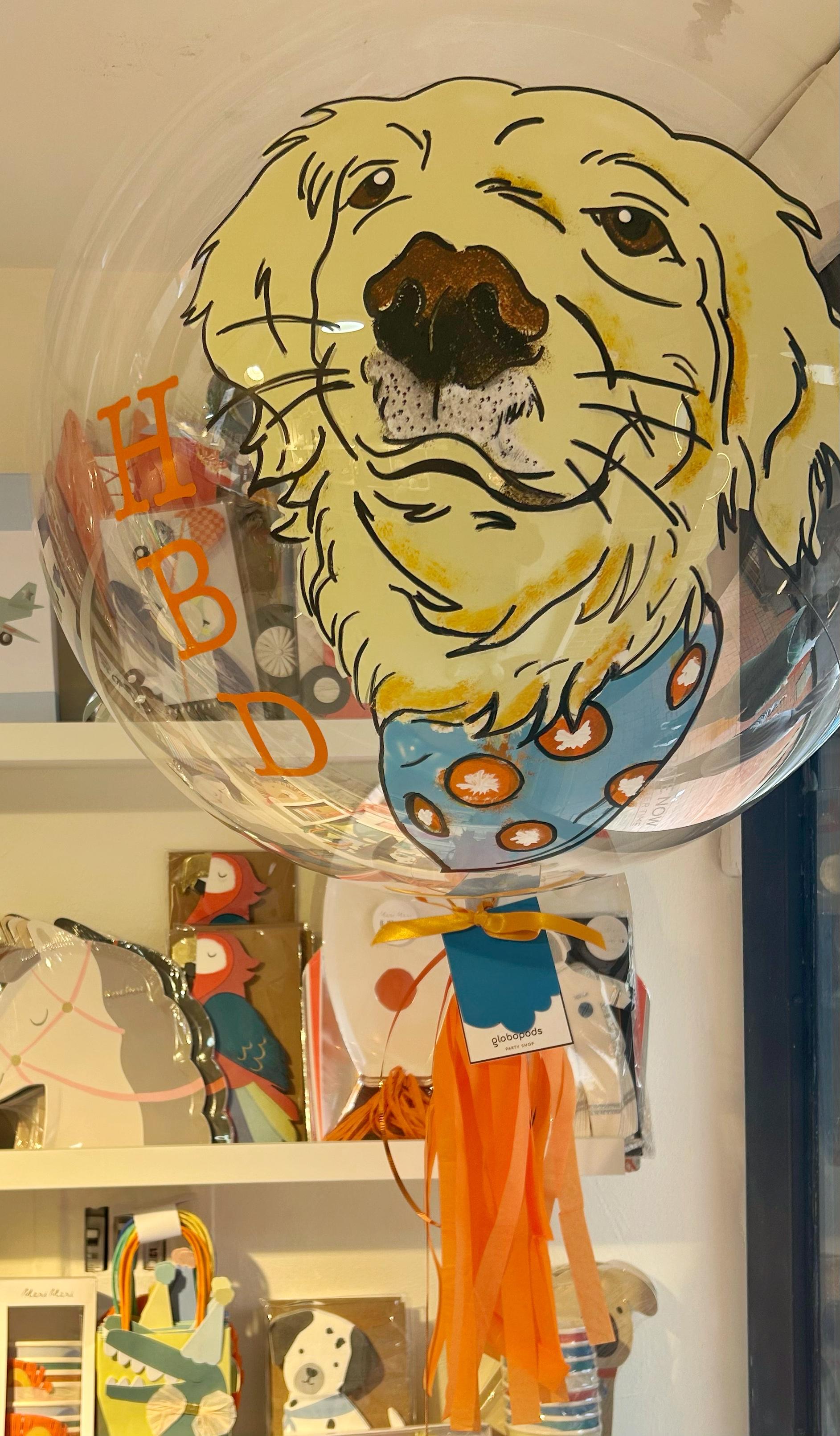 Globo burbuja en helio perro