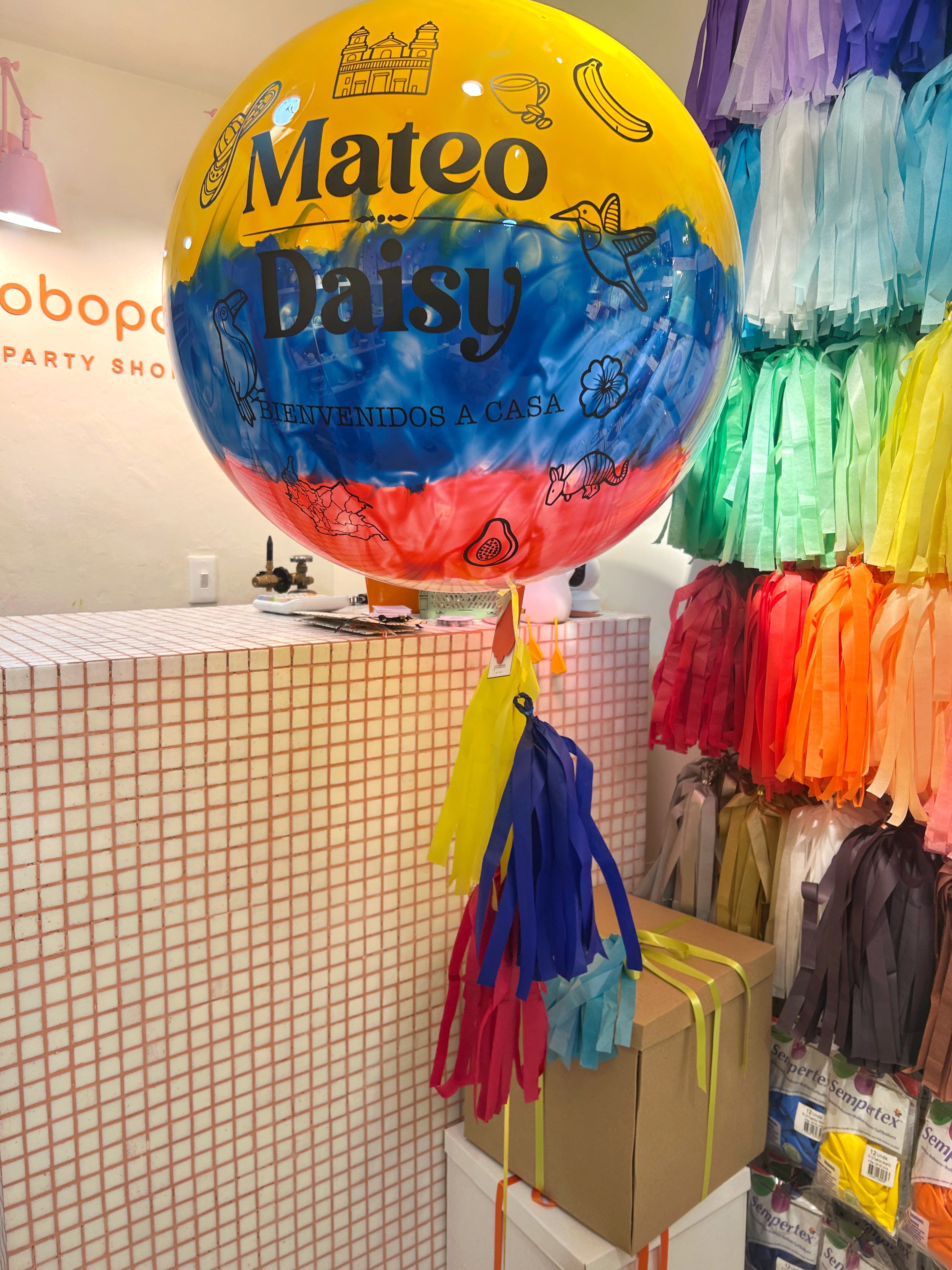 Globo burbuja helio bienvenida