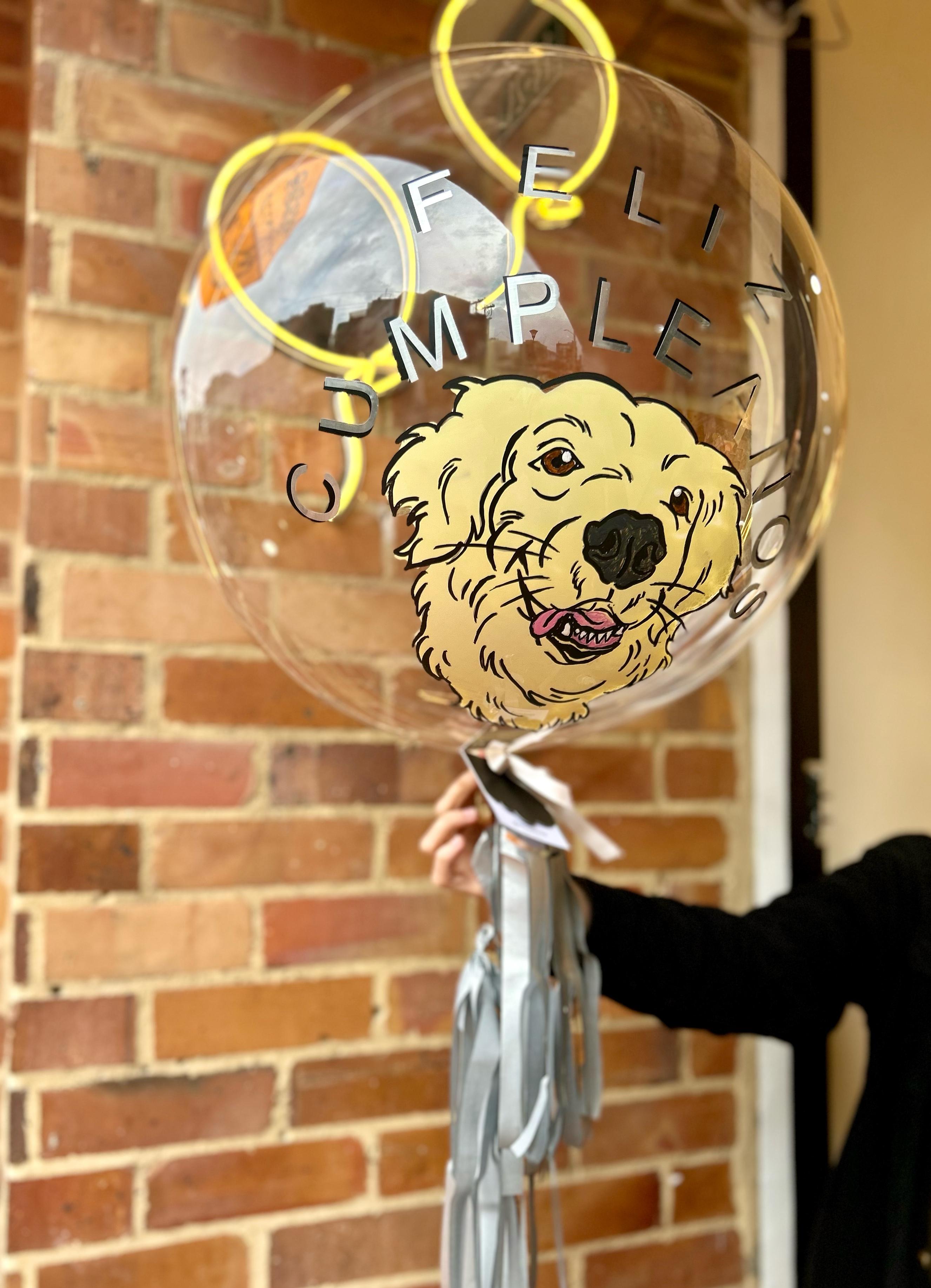 Bouquet 4 Globos en helio perro