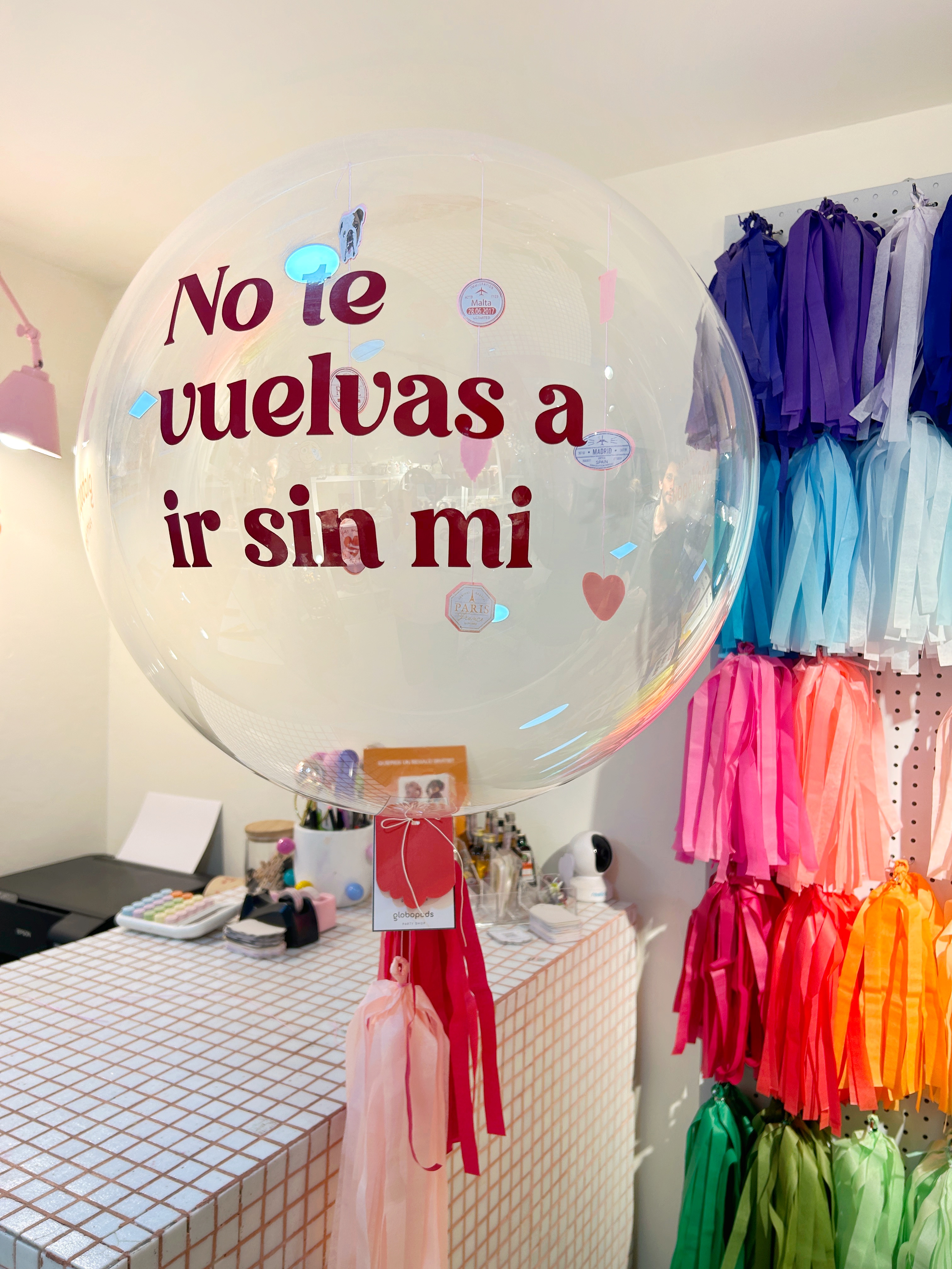 Globo burbuja helio bienvenida