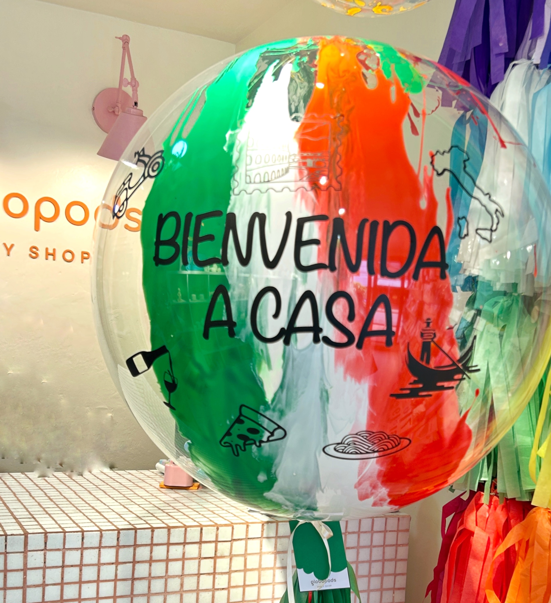 Globo burbuja helio bienvenida