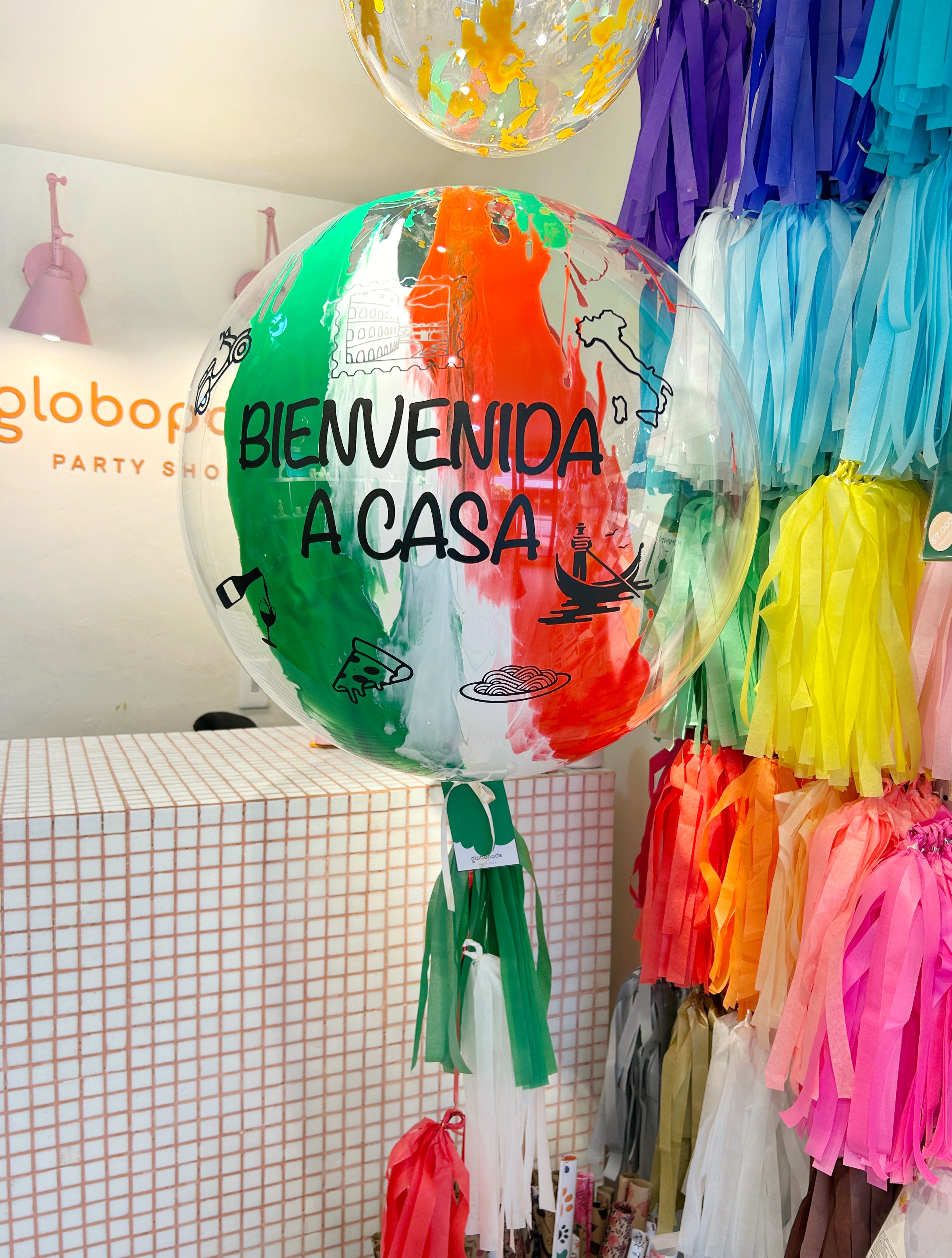 Globo burbuja helio bienvenida