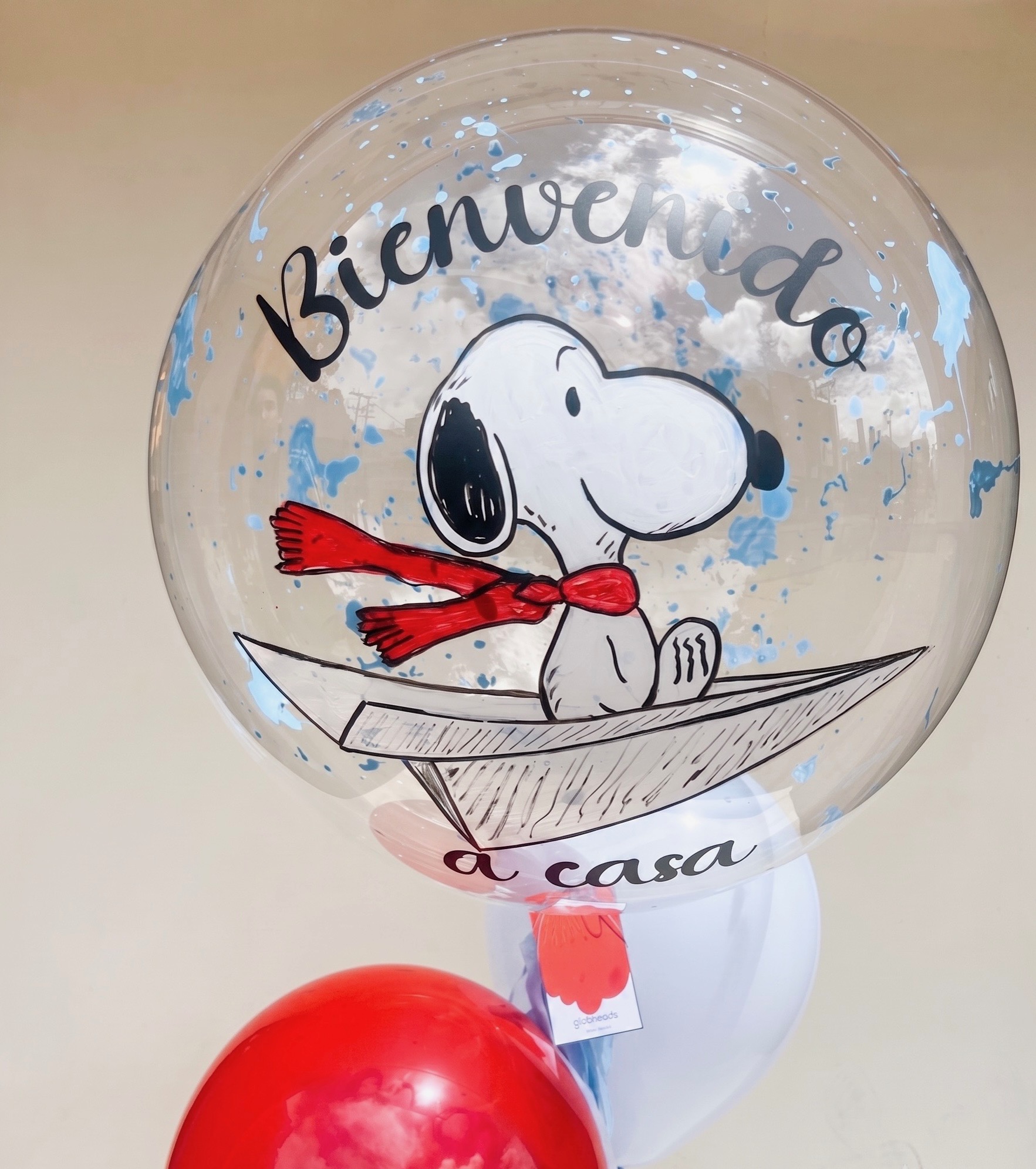 Bouquet burbuja Bienvenido a Casa Snoopy